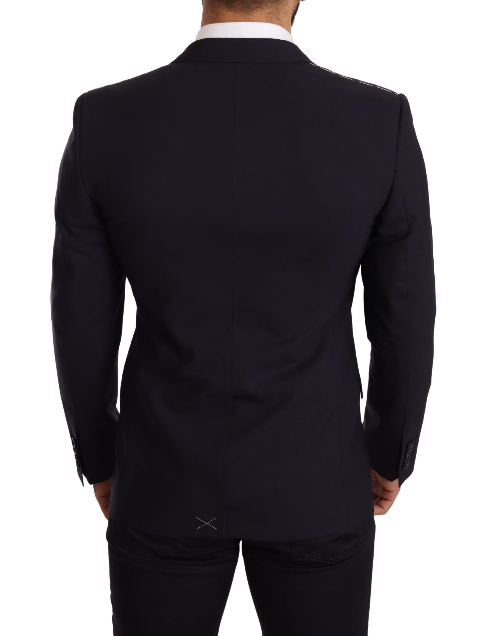 Dolce & Gabbana navy blue slim-fit MARTINI wool blazer-2