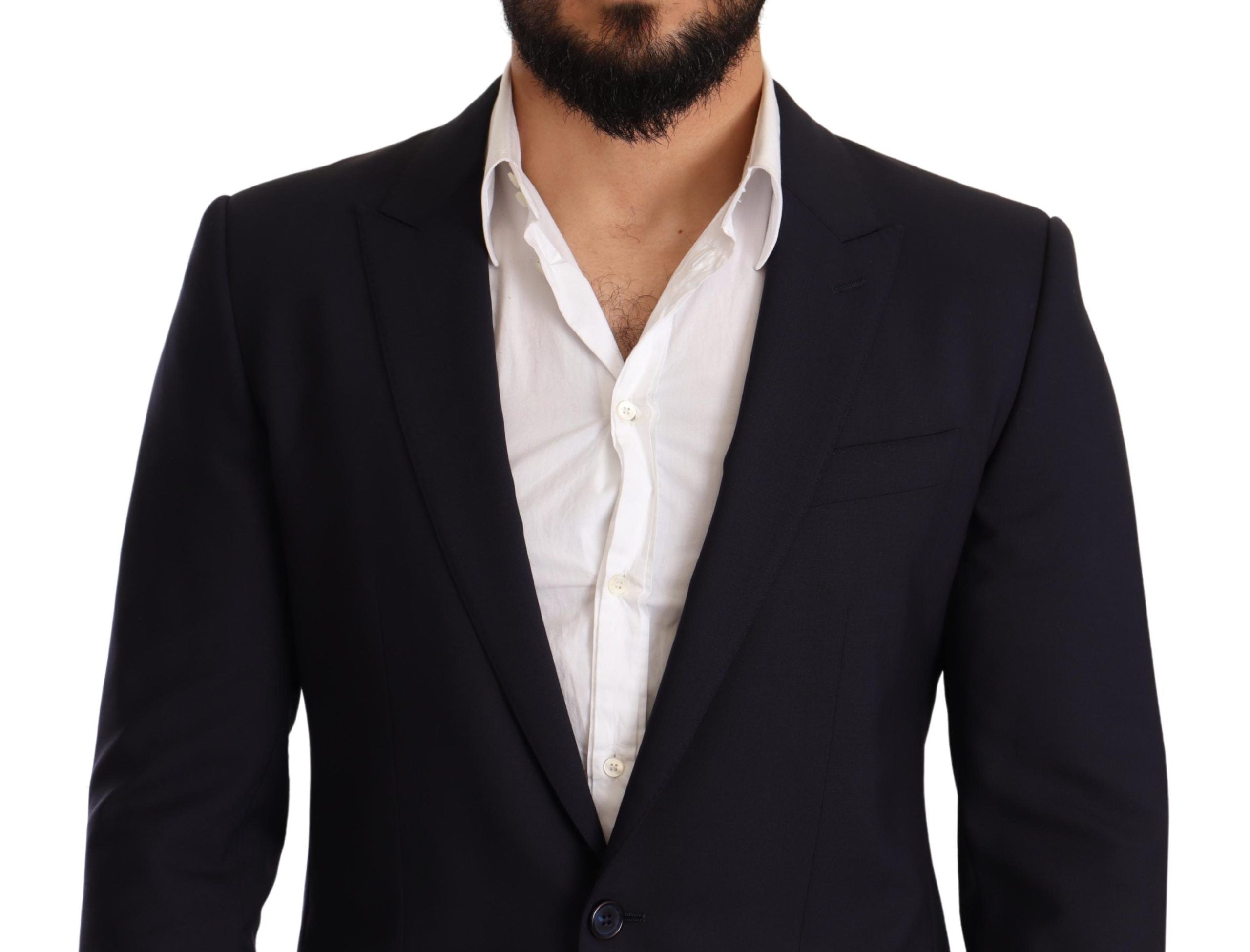 Dolce & Gabbana navy blue slim-fit MARTINI wool blazer-3