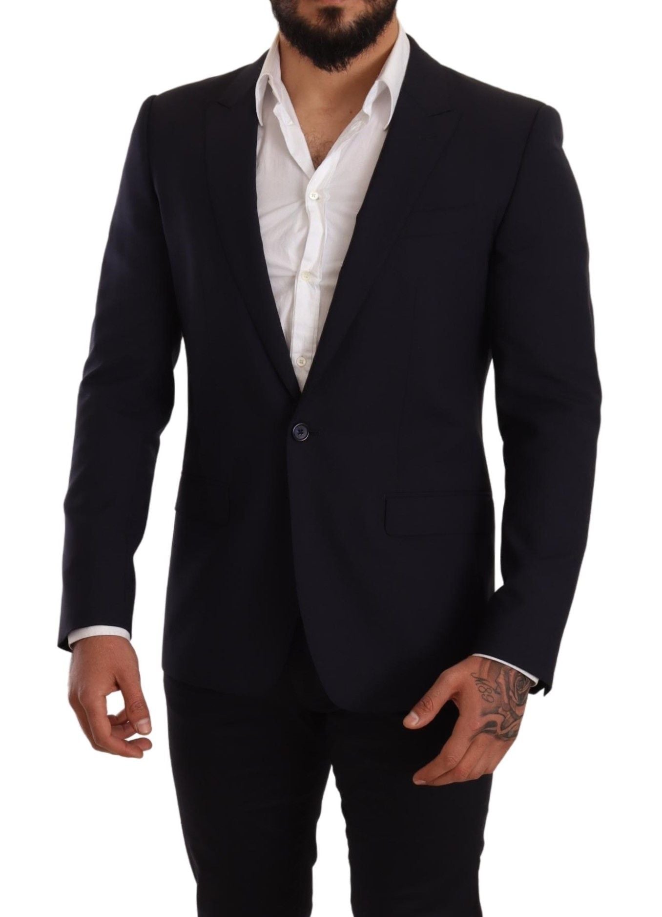 Dolce & Gabbana navy blue slim-fit MARTINI wool blazer-4