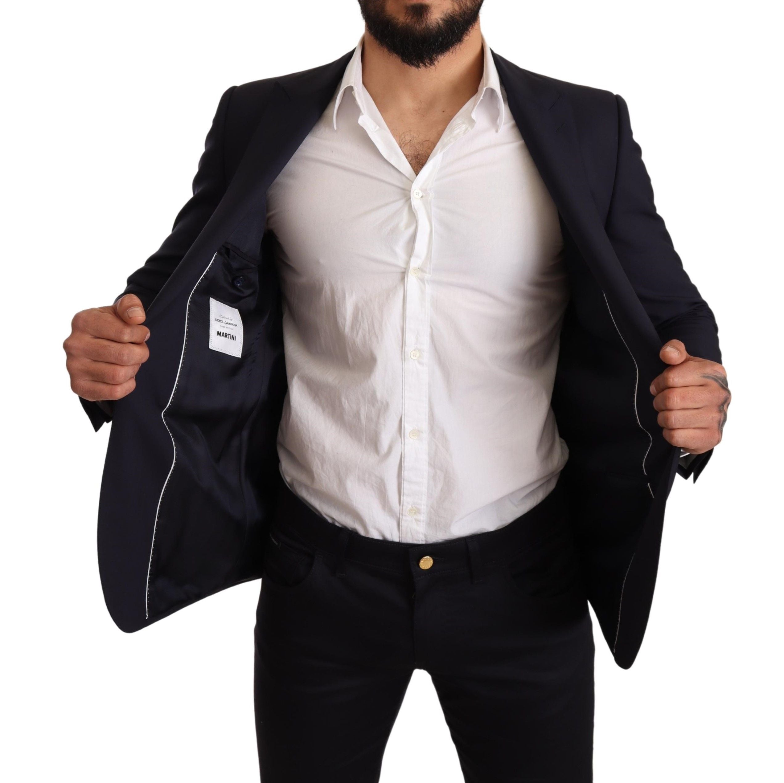 Dolce & Gabbana navy blue slim-fit MARTINI wool blazer-5