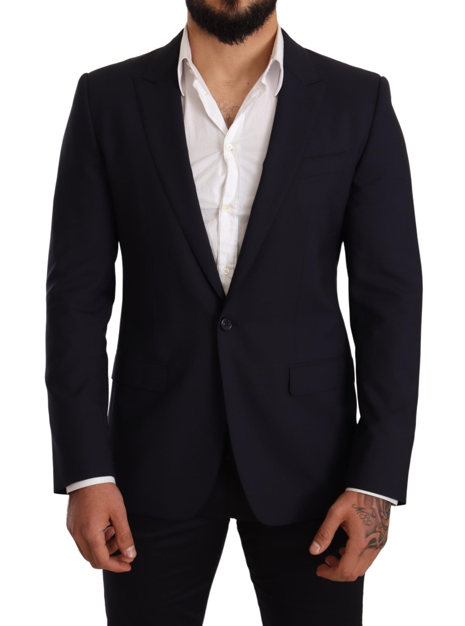 Dolce & Gabbana navy blue slim-fit MARTINI wool blazer