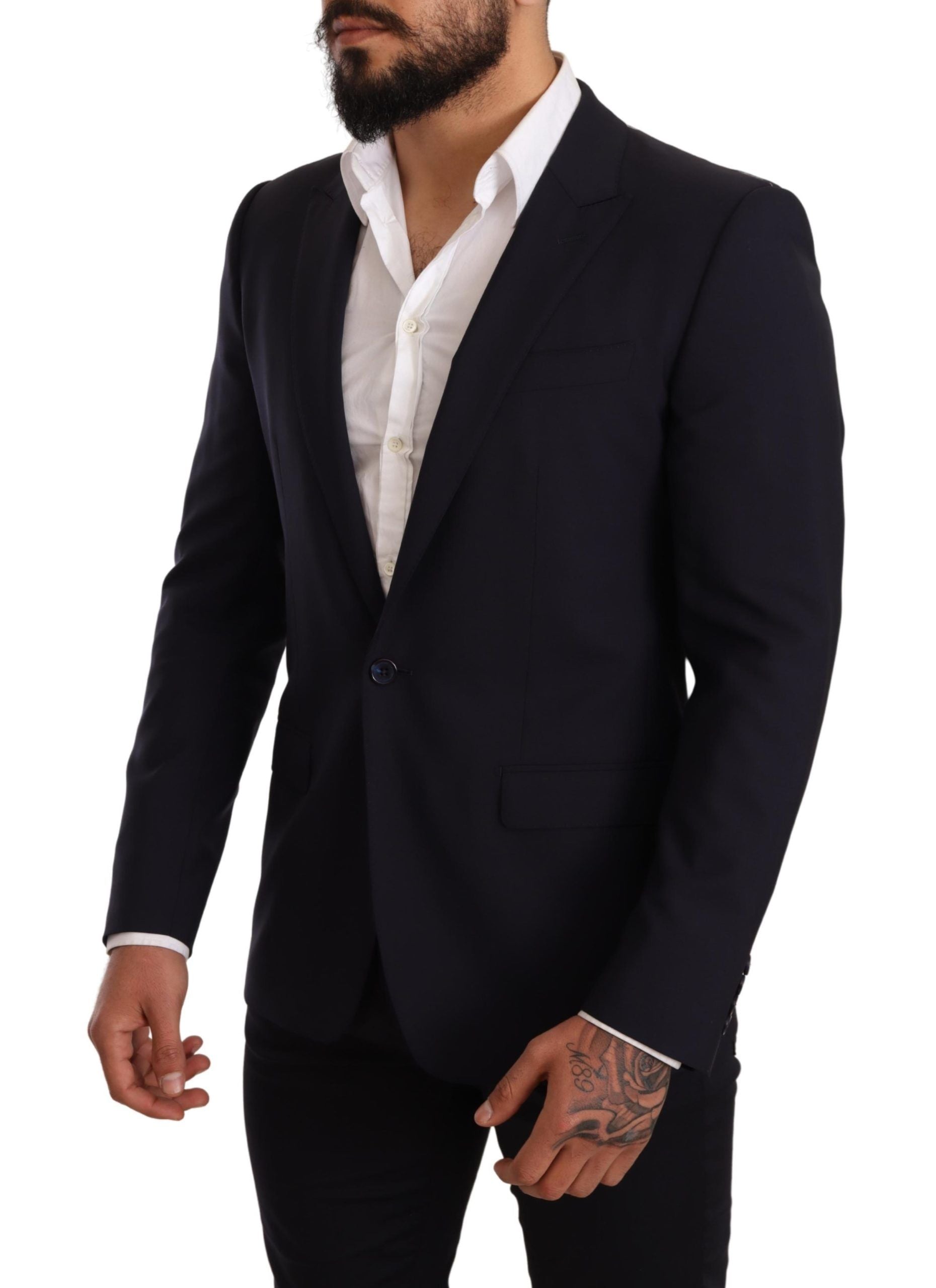 Dolce & Gabbana navy blue slim-fit MARTINI wool blazer-6