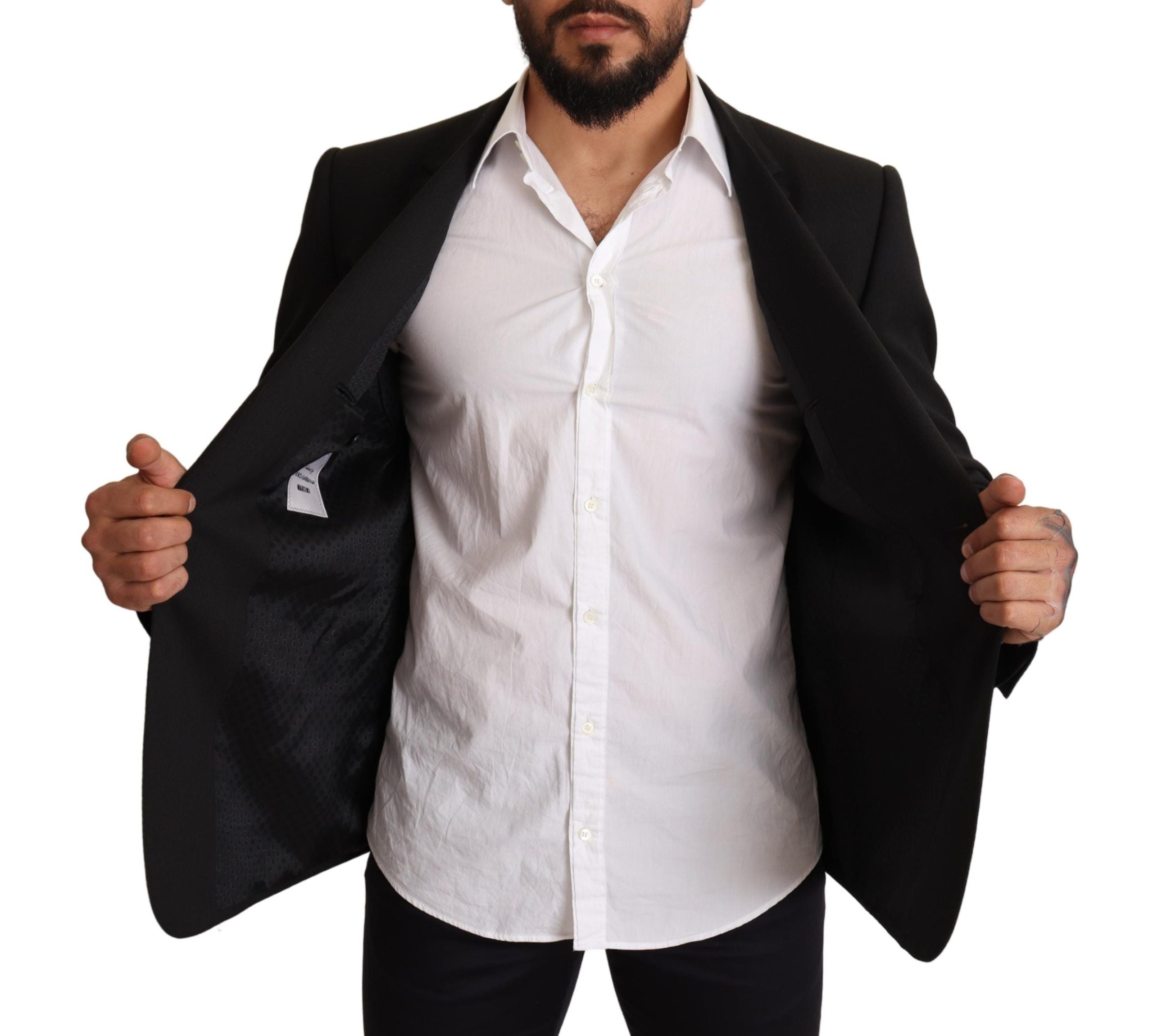 Dolce & Gabbana Schwarz gestreifte MARTINI Jacke Blazer-5