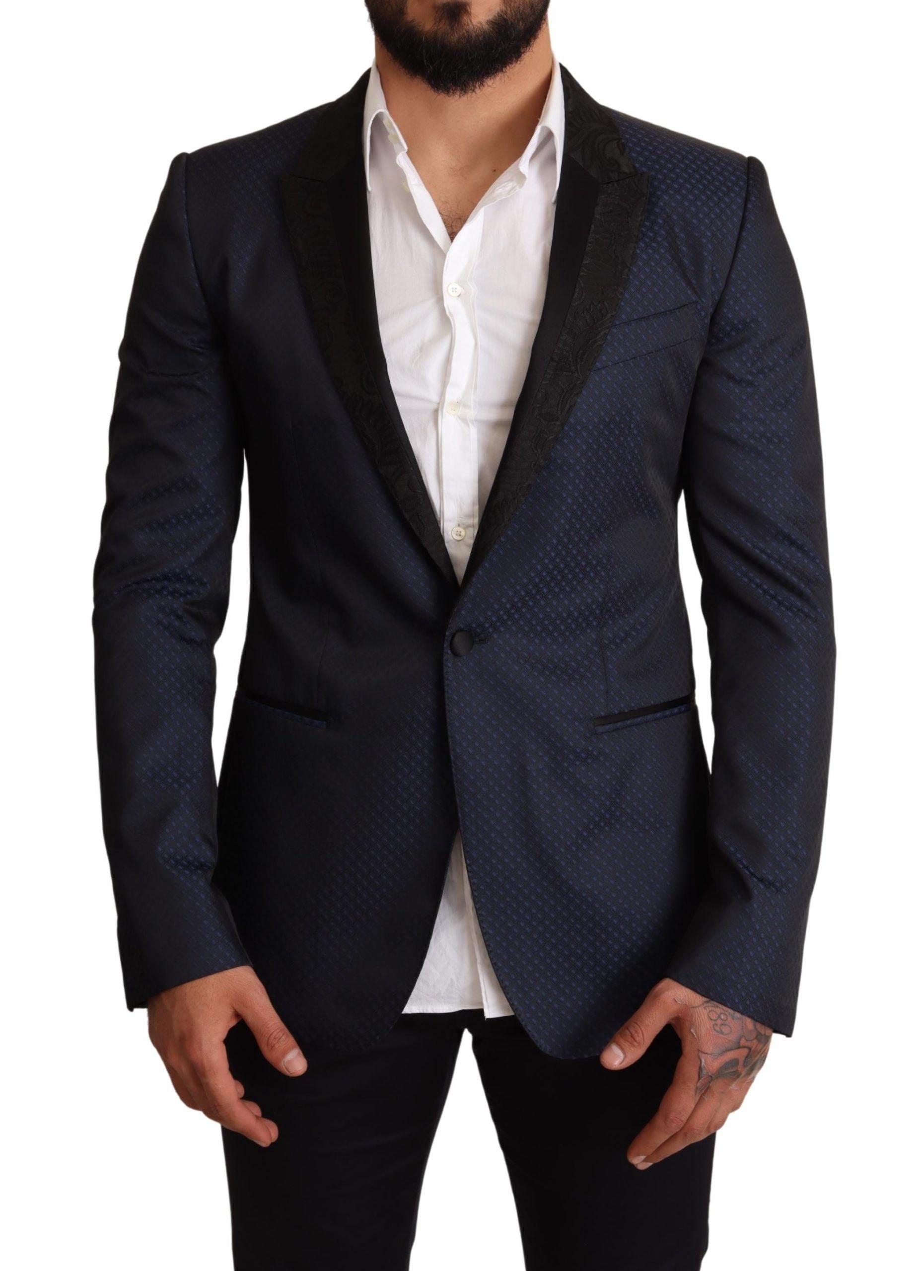 Dolce & Gabbana Blue Wool Slim Fit Blazer MARTINI Blazer Jacket