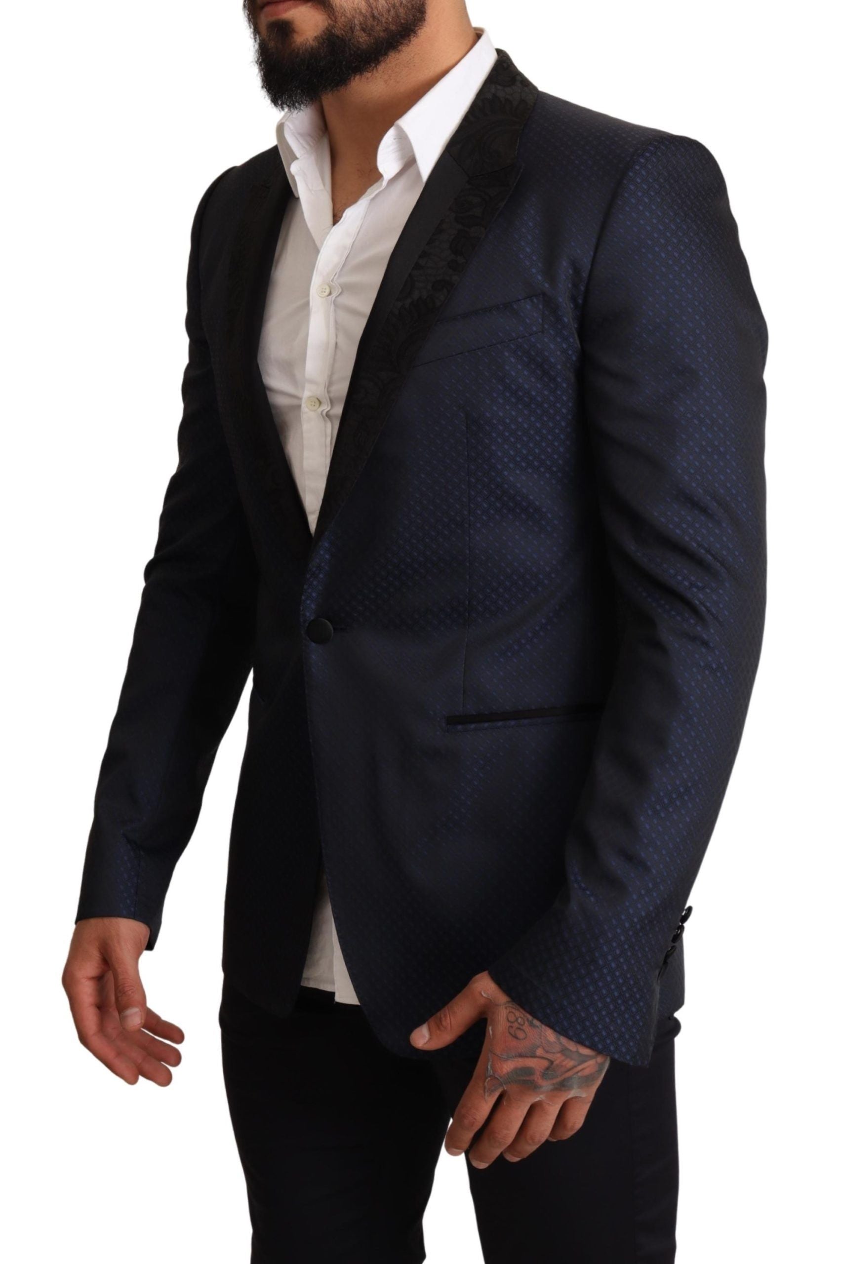 Dolce & Gabbana Blauer Wollblazer mit schmaler Passform MARTINI Blazer Jacket-2