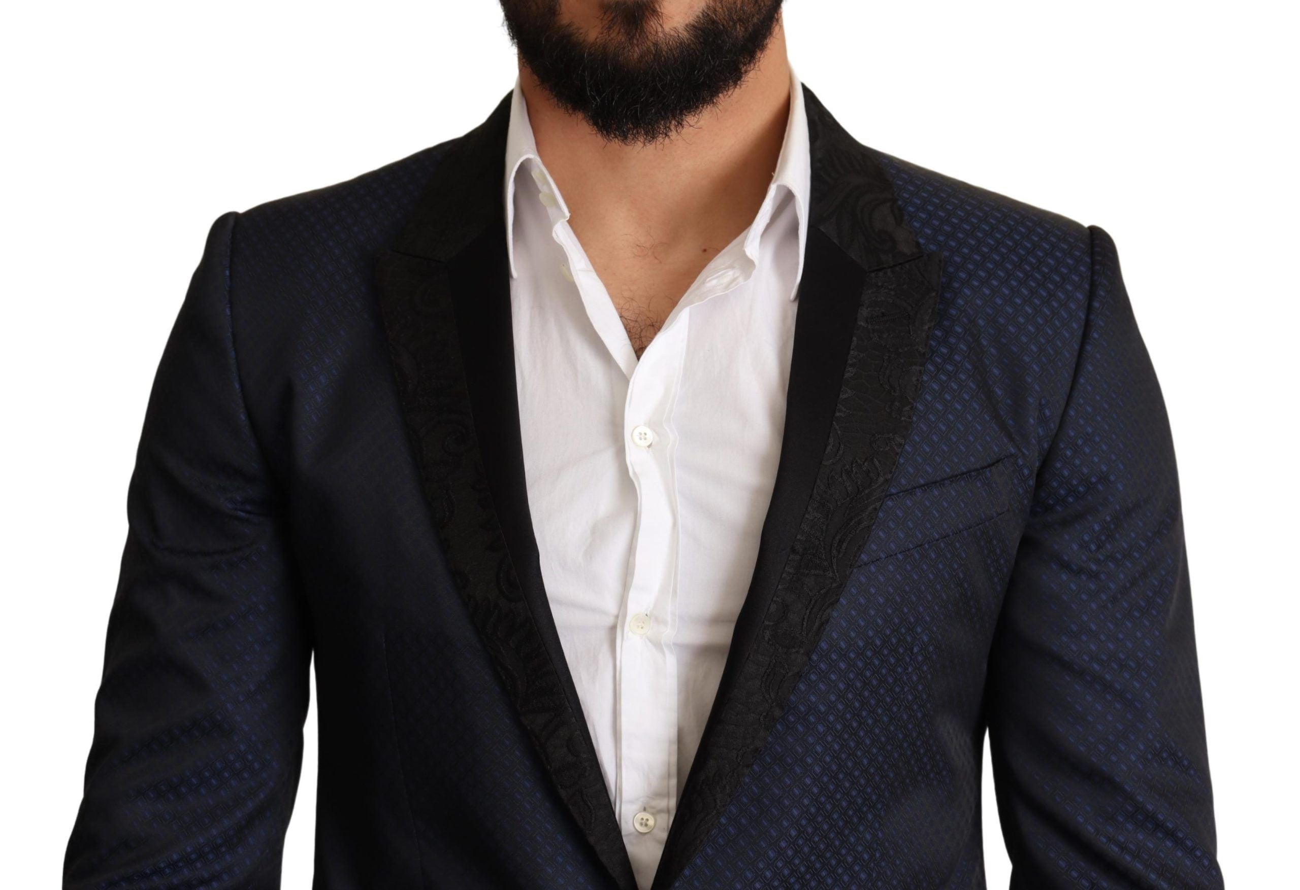 Dolce & Gabbana Blauer Wollblazer mit schmaler Passform MARTINI Blazer Jacket-4