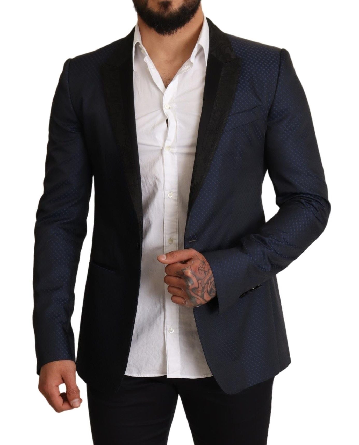 Dolce & Gabbana Blauer Wollblazer mit schmaler Passform MARTINI Blazer Jacket-5