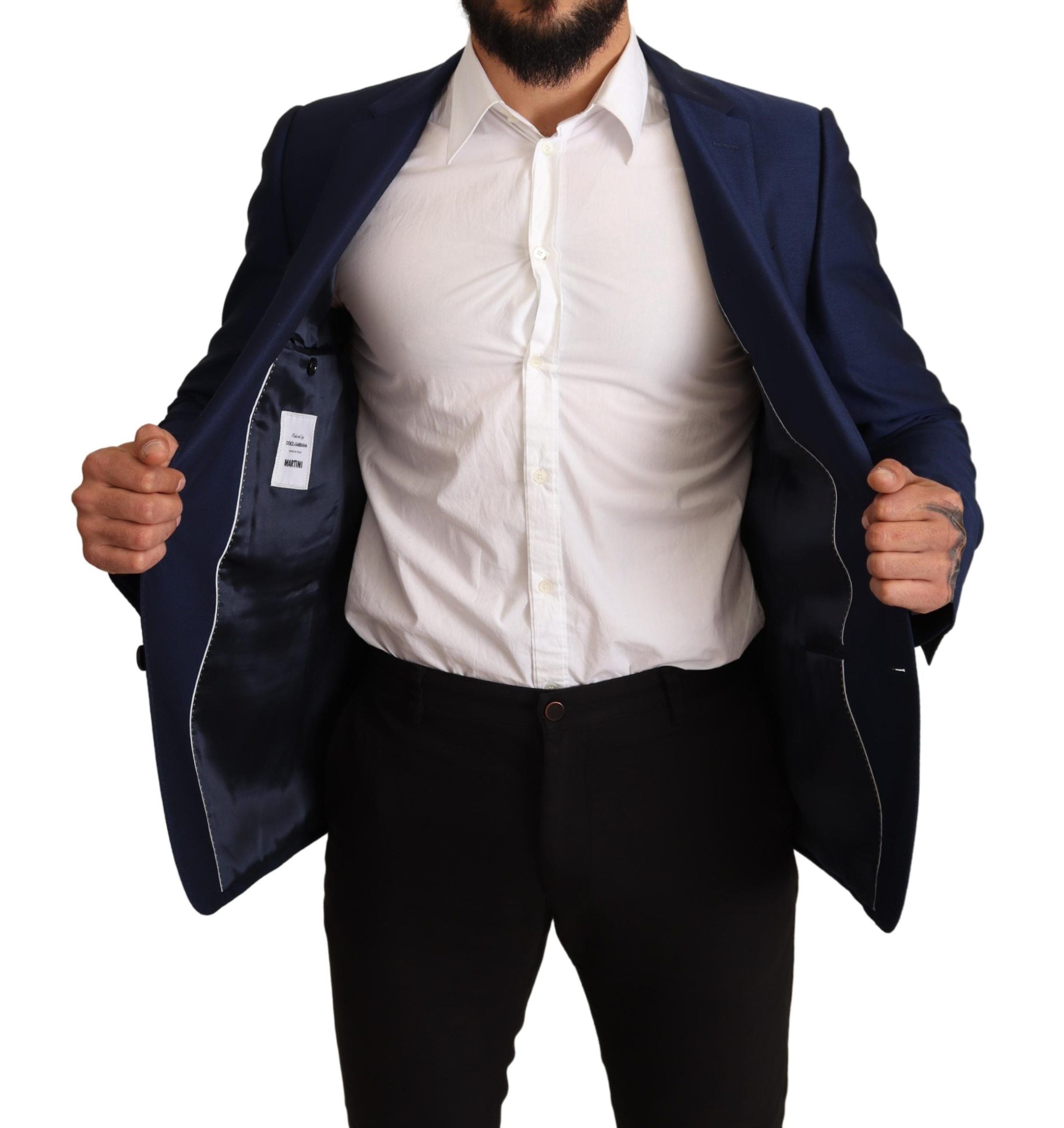 Dolce & Gabbana Marineblaue Slim Fit Jacke MARTINI Blazer-5