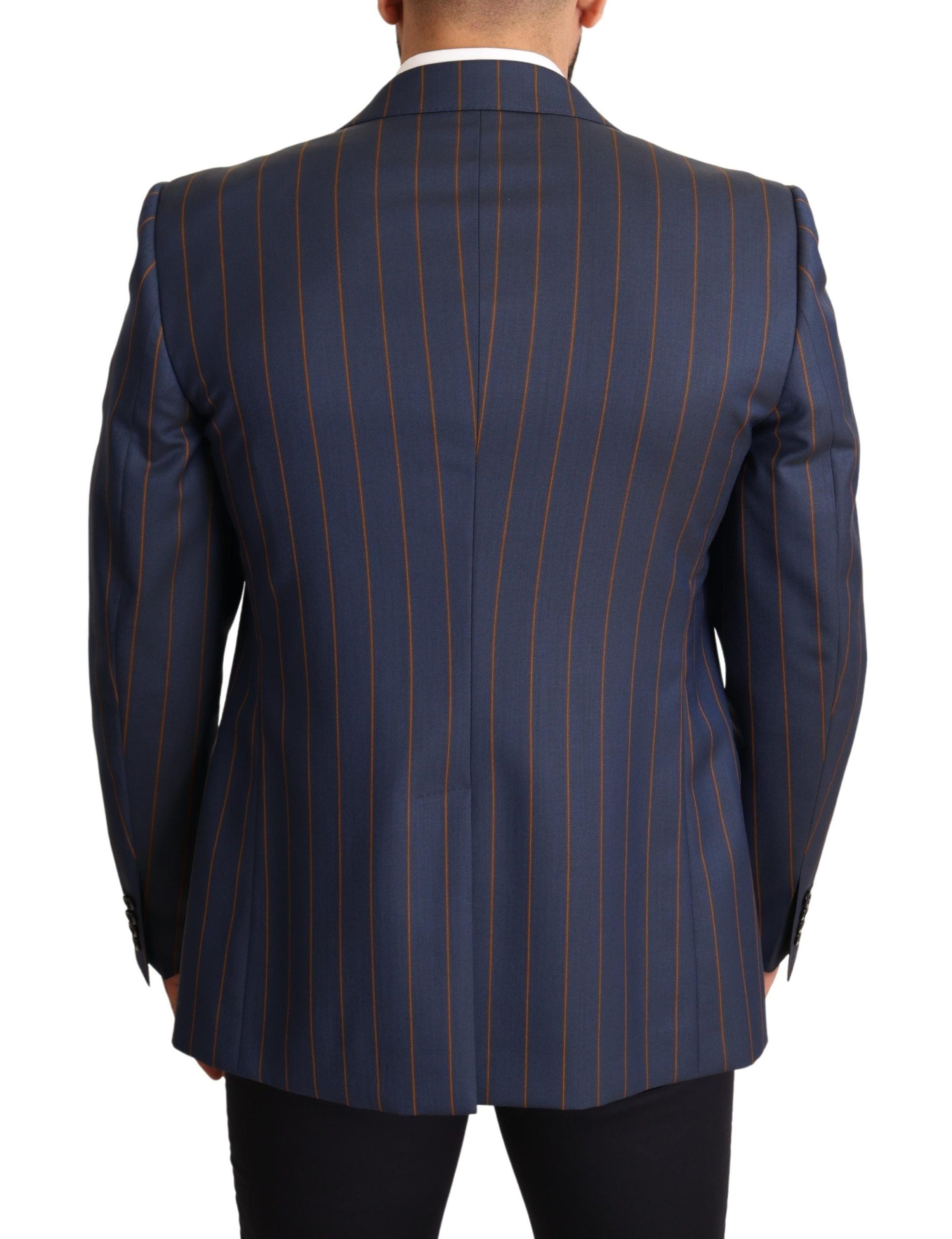 Dolce & Gabbana blue striped slim fit blazer jacket in wool-3