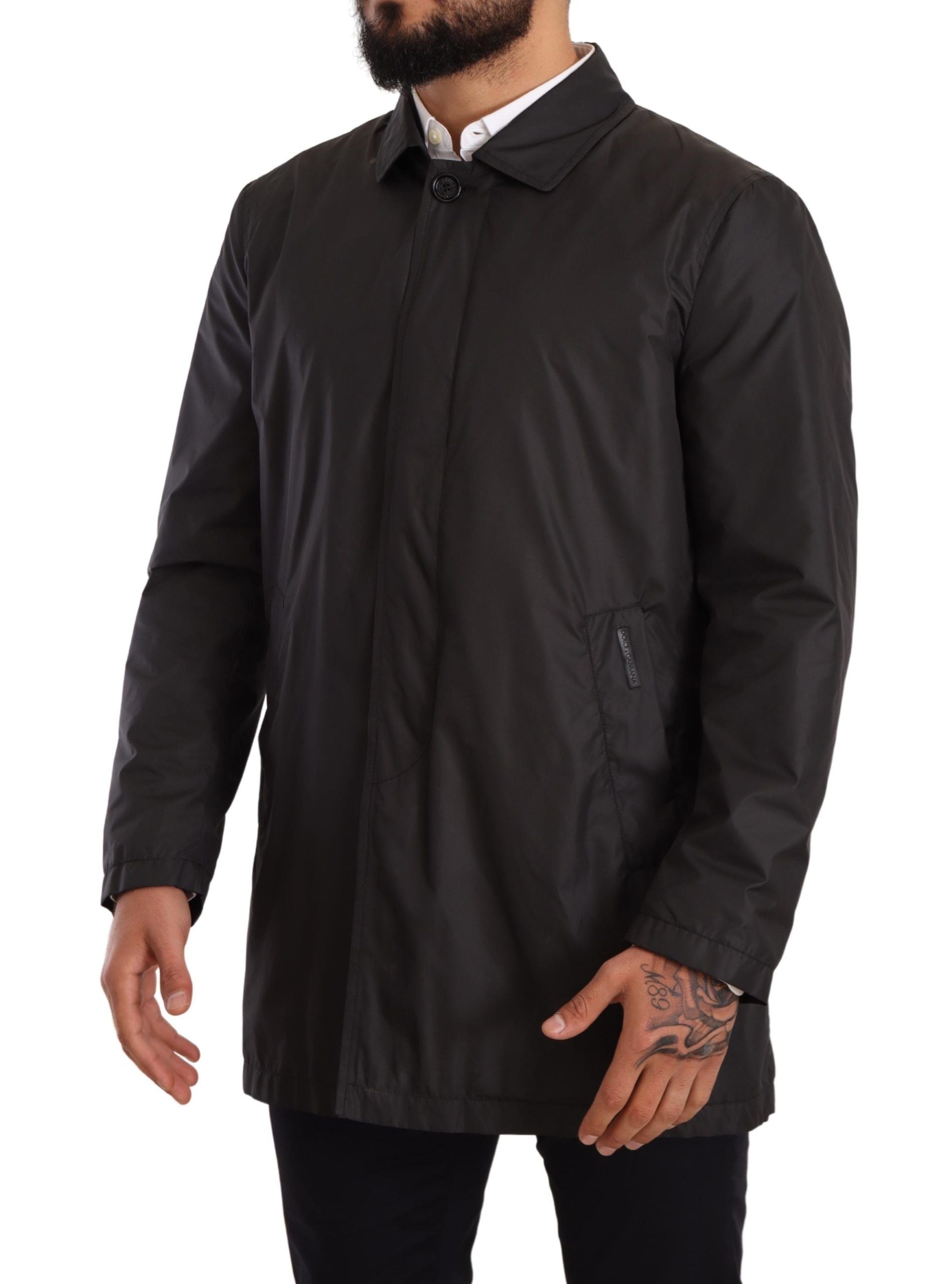 Gabardina Dolce & Gabbana de poliéster negro para hombre-2