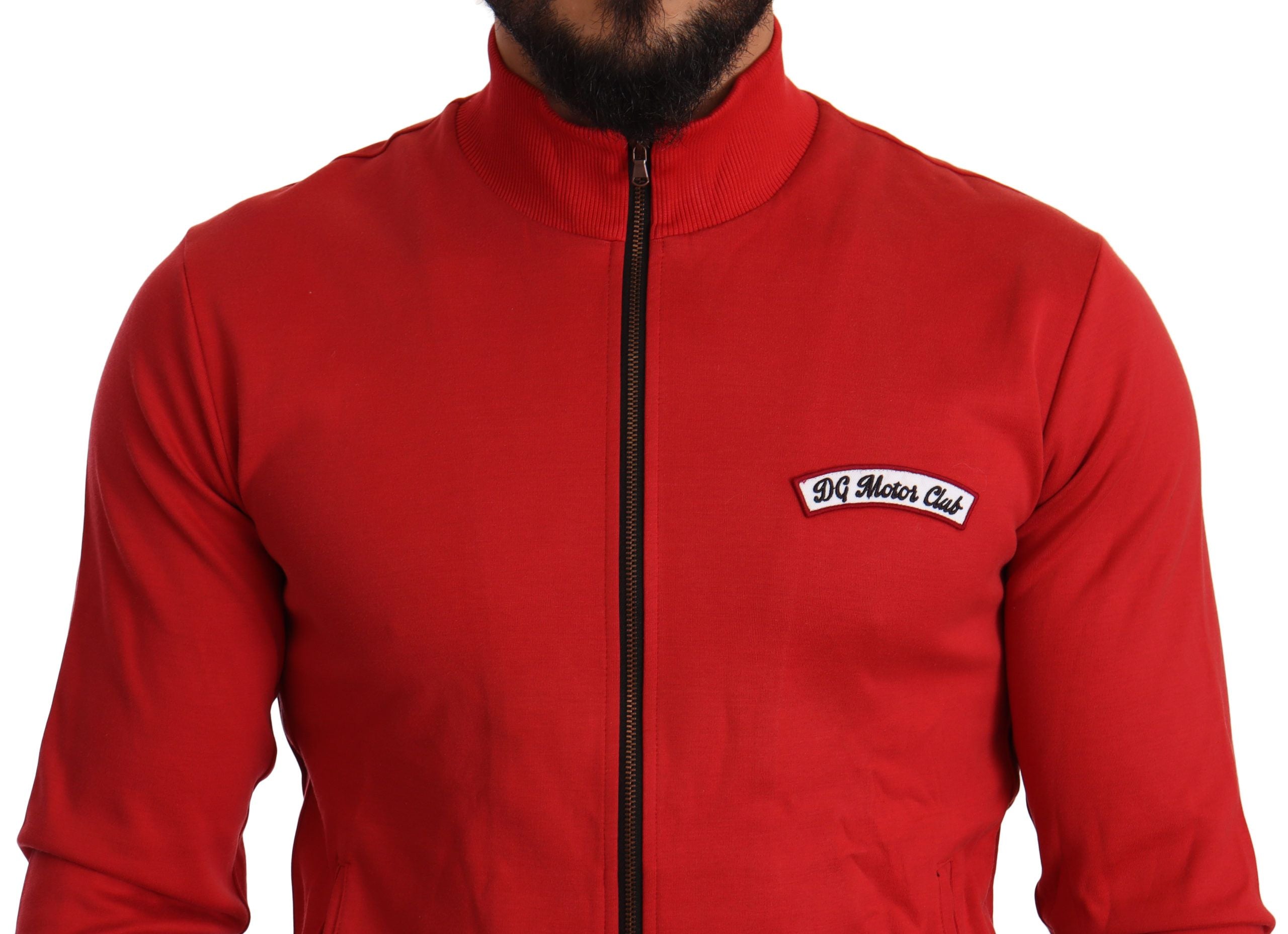 Jersey elástico con cremallera DG Motor Club rojo de Dolce & Gabbana-4