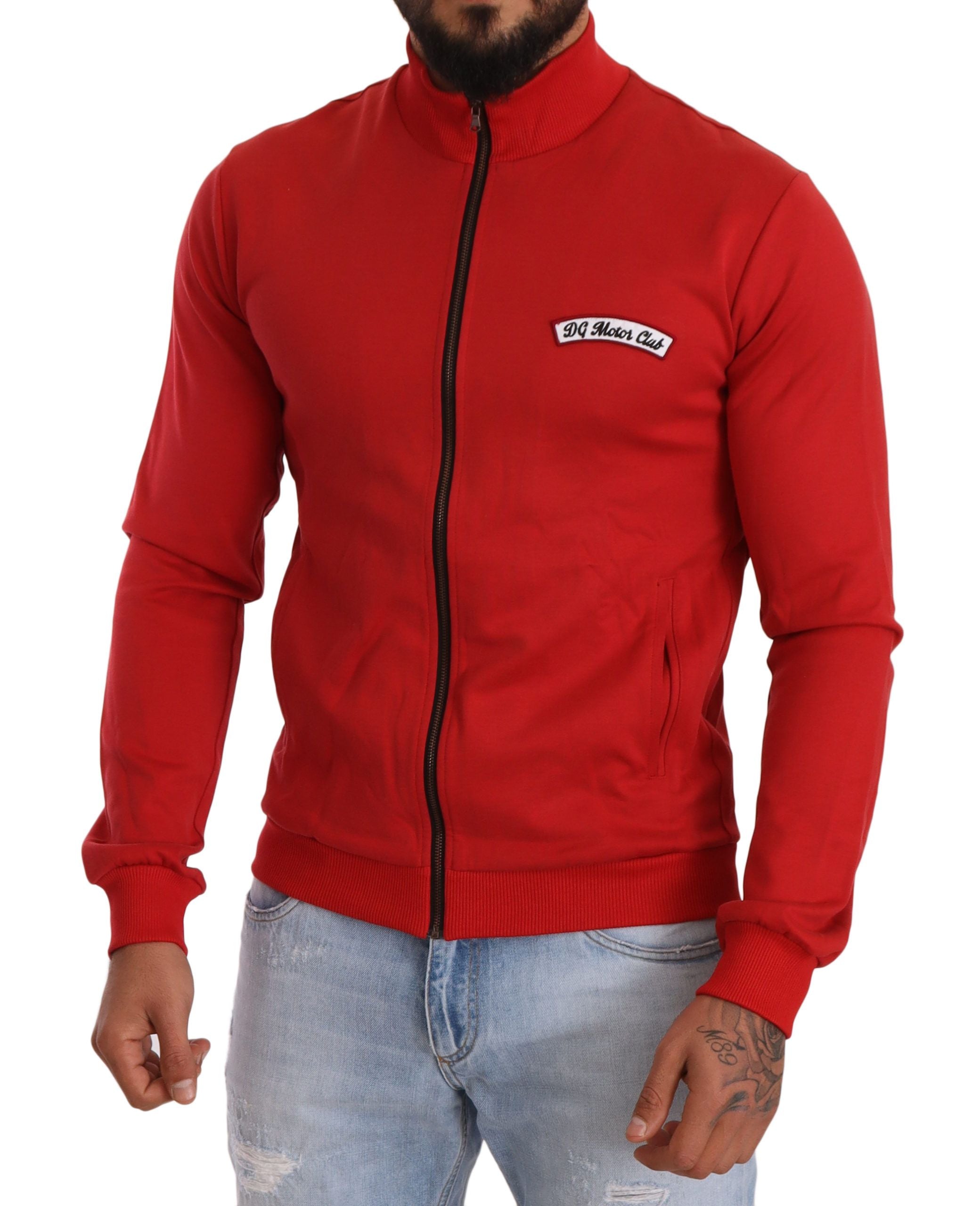 Jersey elástico con cremallera DG Motor Club rojo de Dolce & Gabbana-5