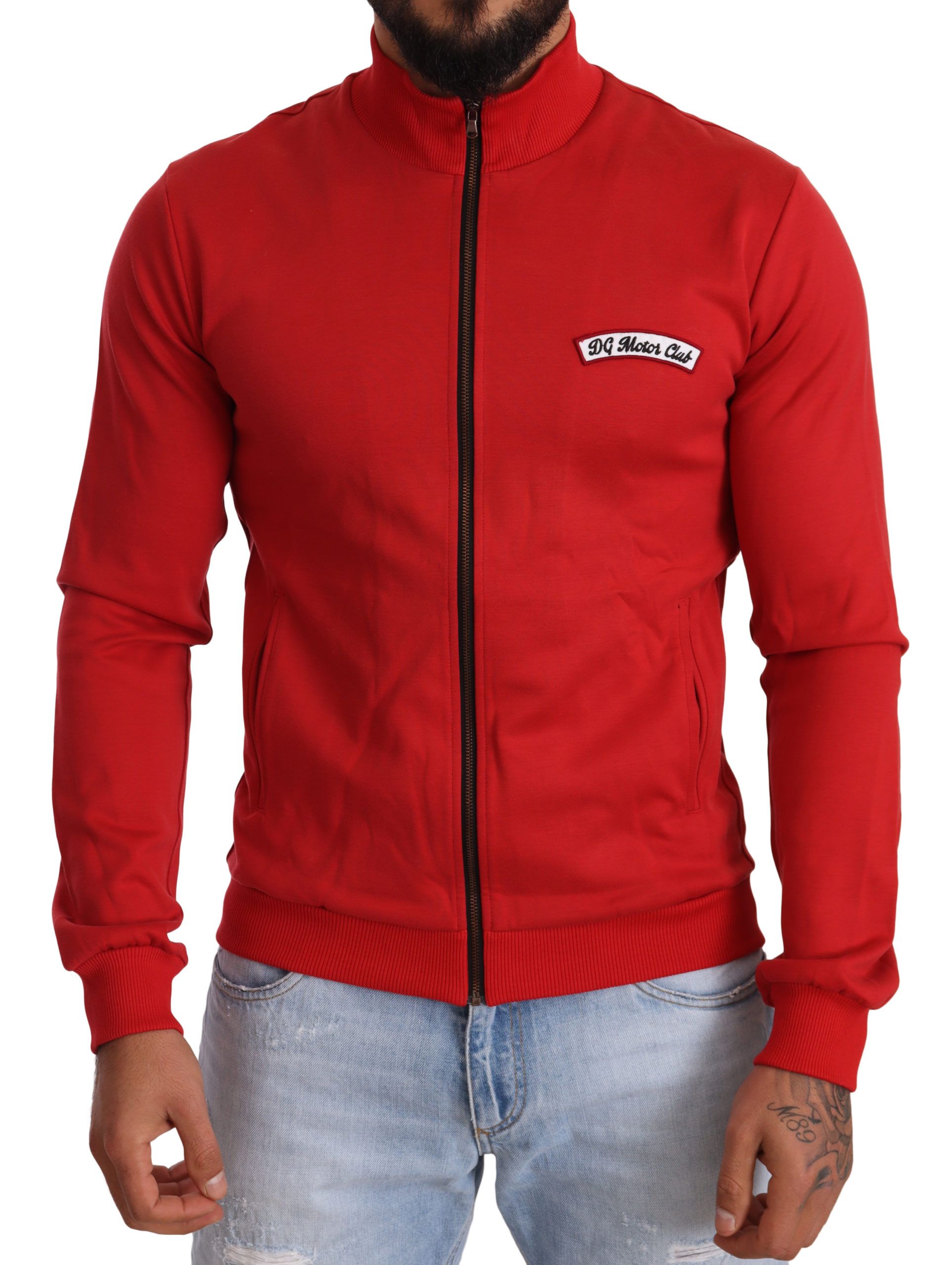 Jersey elástico con cremallera DG Motor Club rojo de Dolce & Gabbana-1