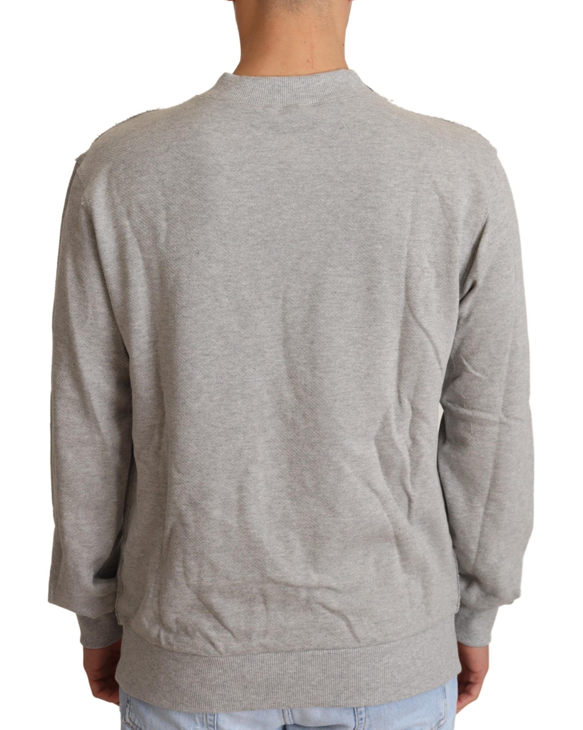 Dolce & Gabbana grey cotton crew neck sweater-3