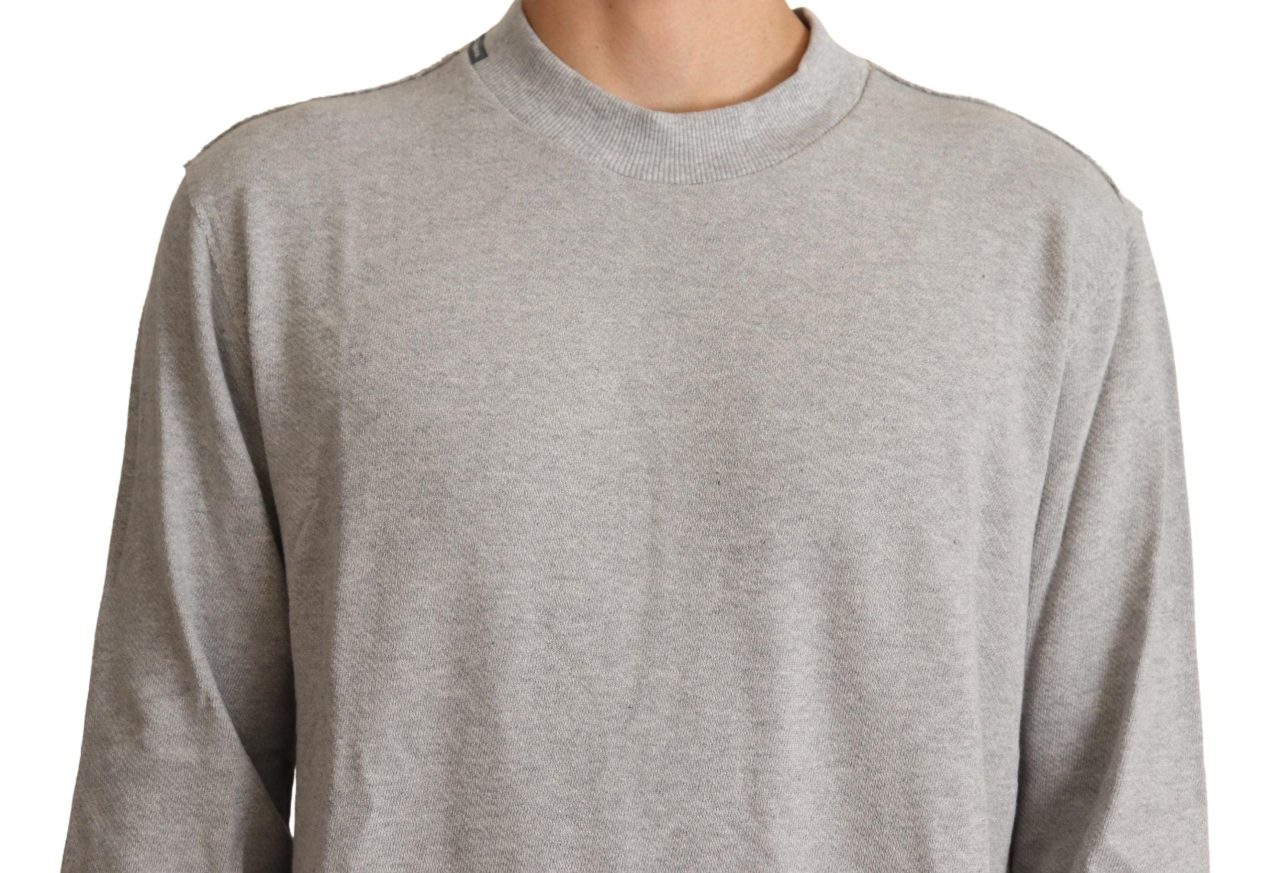Dolce & Gabbana grey cotton crew neck sweater-4