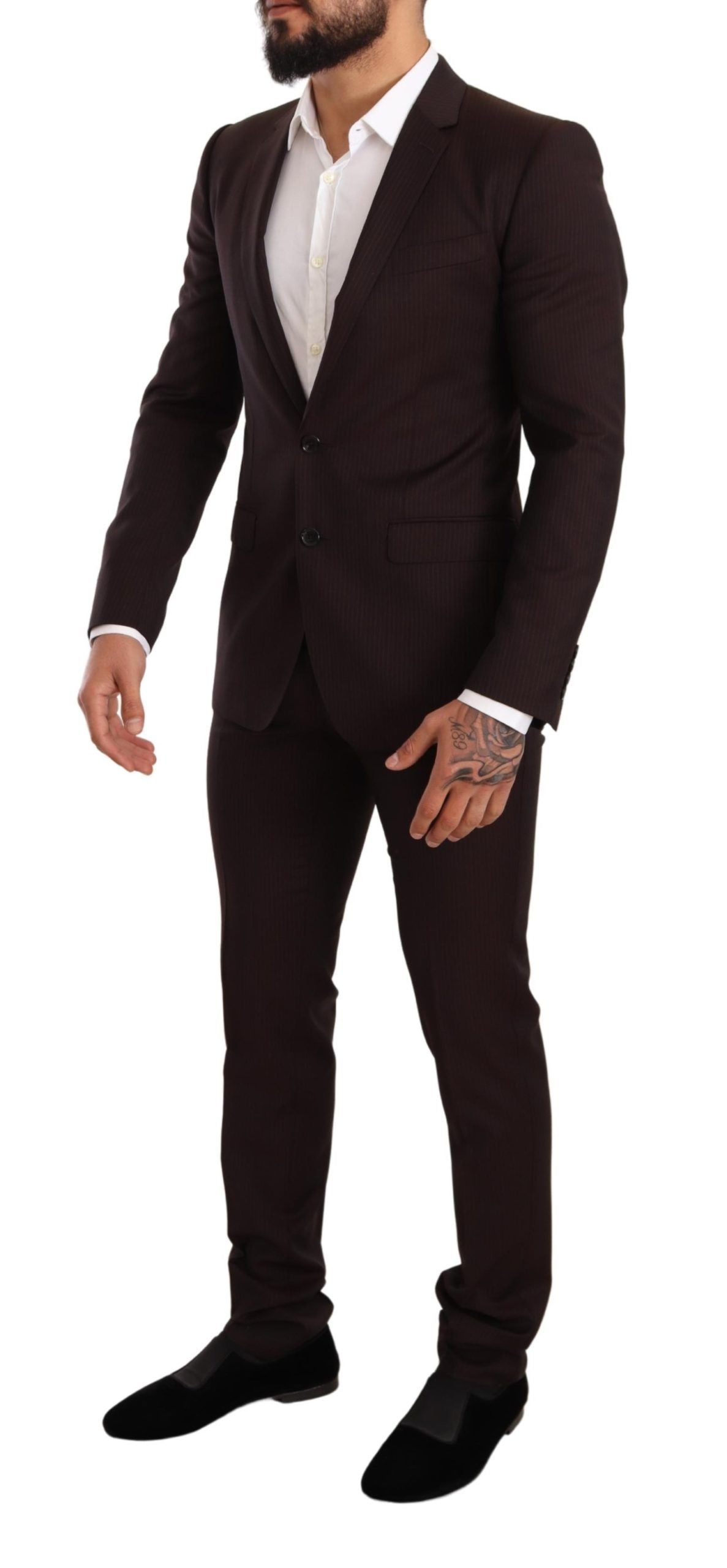 Dolce & Gabbana Bordeaux MARTINI Slim Fit Wool Suit-2