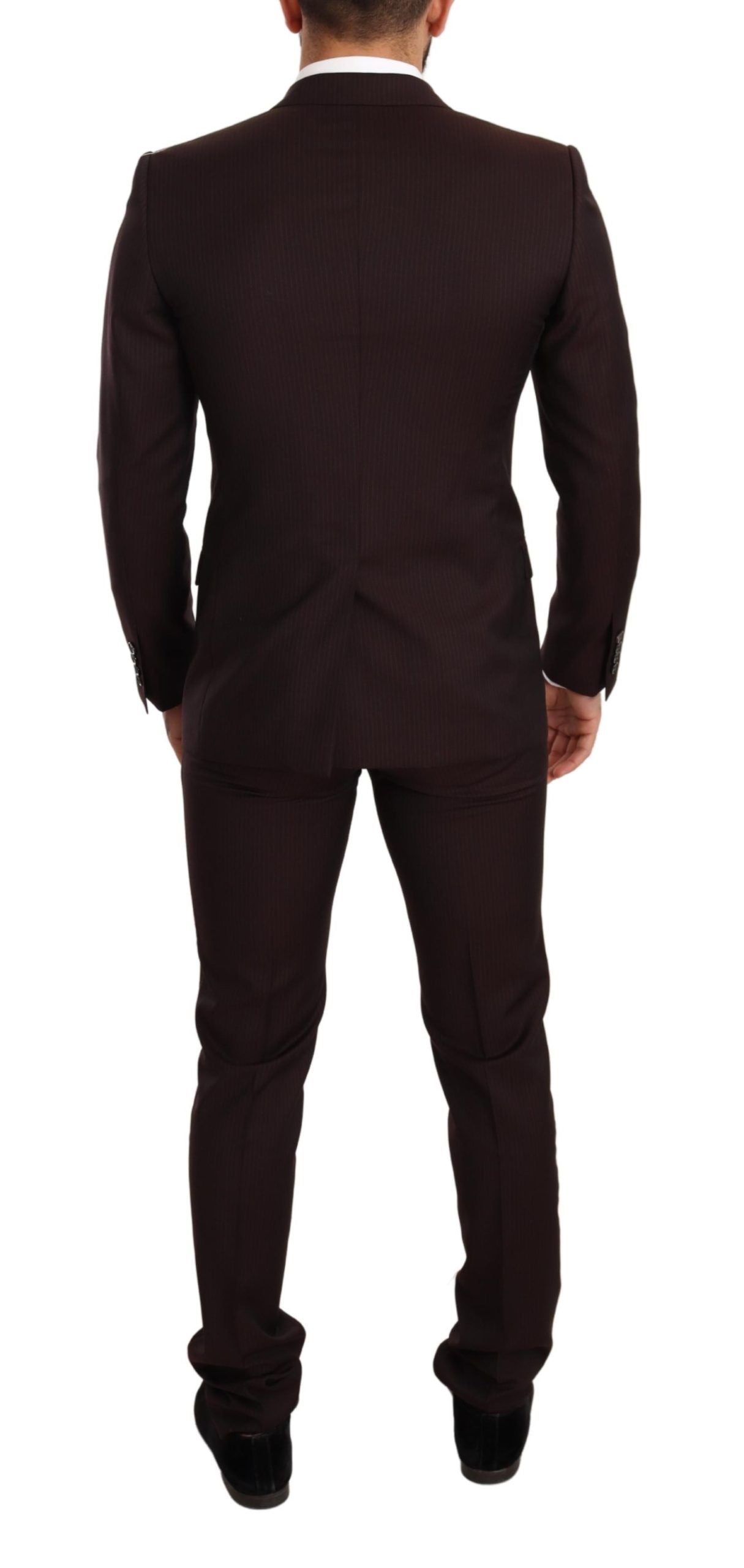 Dolce & Gabbana Bordeaux MARTINI Slim Fit Wool Suit-3