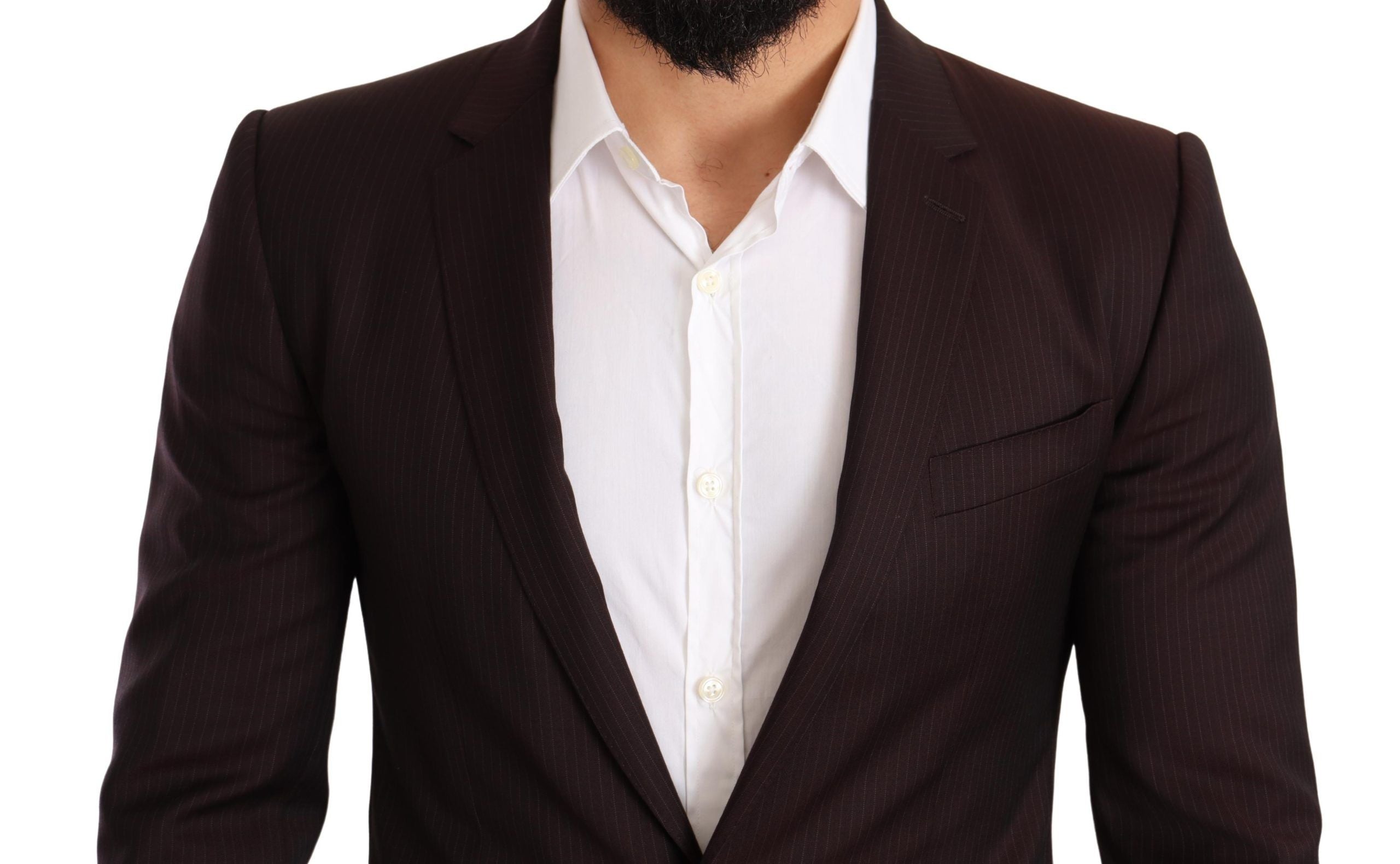 Dolce & Gabbana Bordeaux MARTINI Slim Fit Wool Suit-4