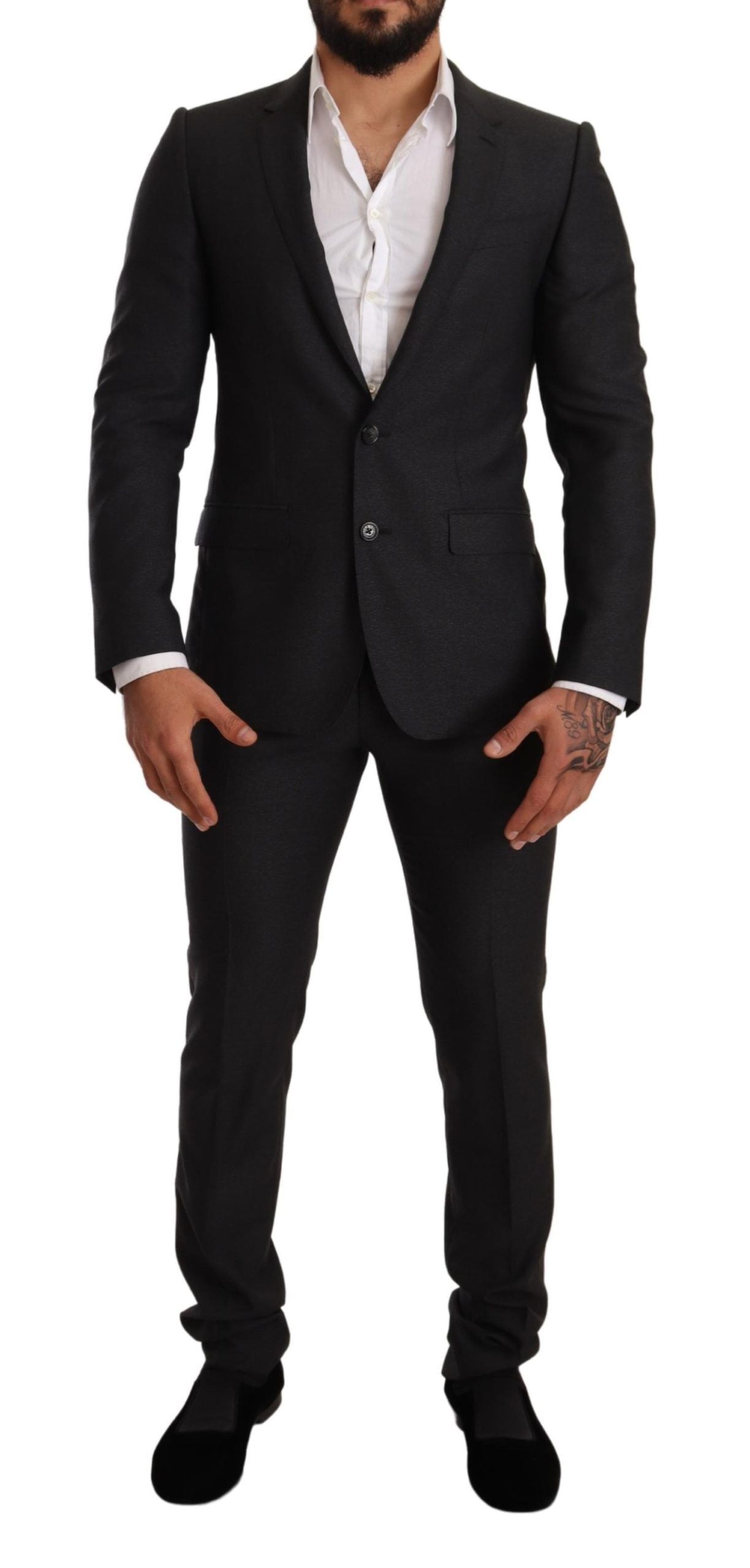 Dolce & Gabbana Grey Wool MARTINI Slim Fit Set Suit