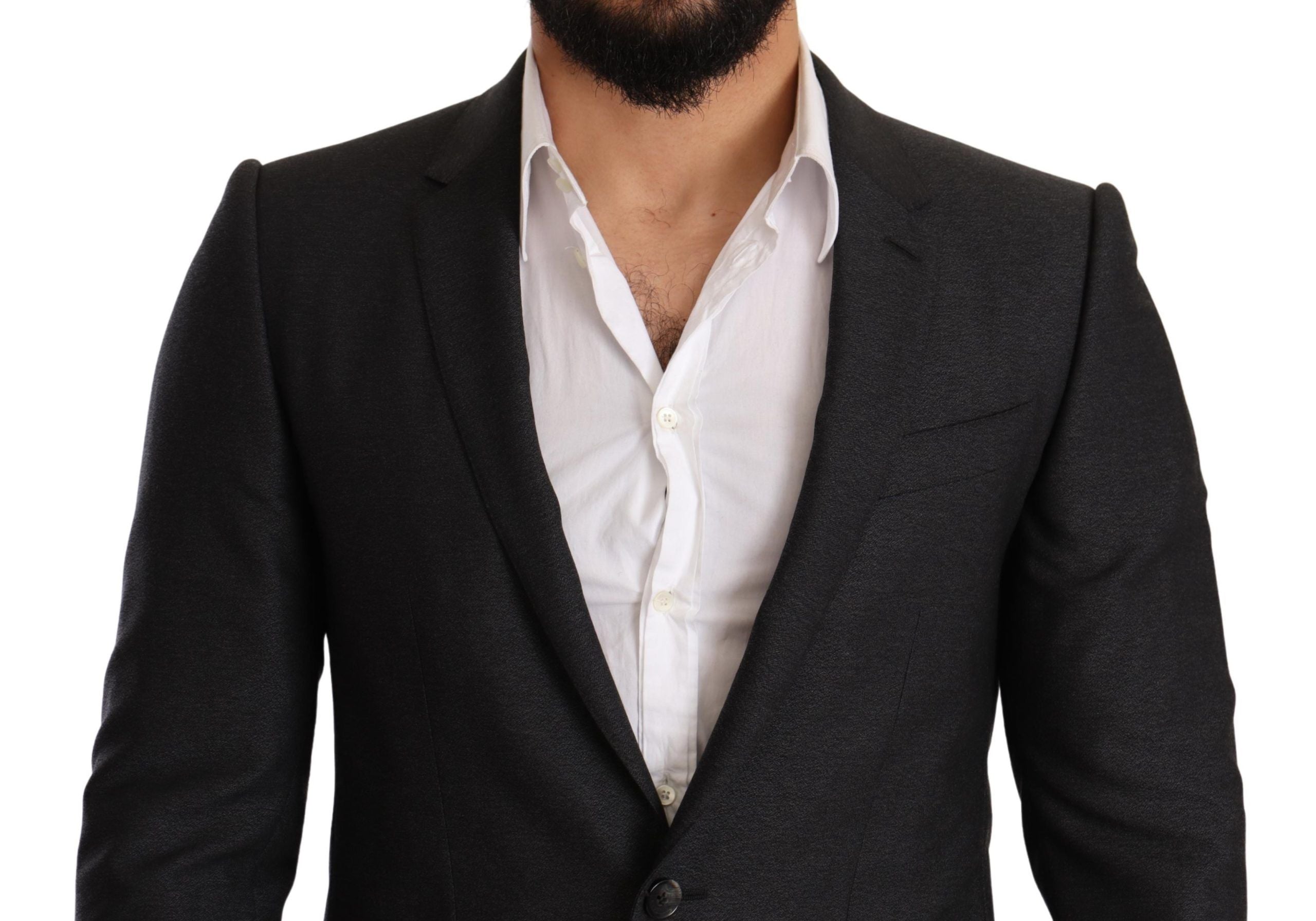 Dolce & Gabbana Grey Wool MARTINI Slim Fit Set Suit-7