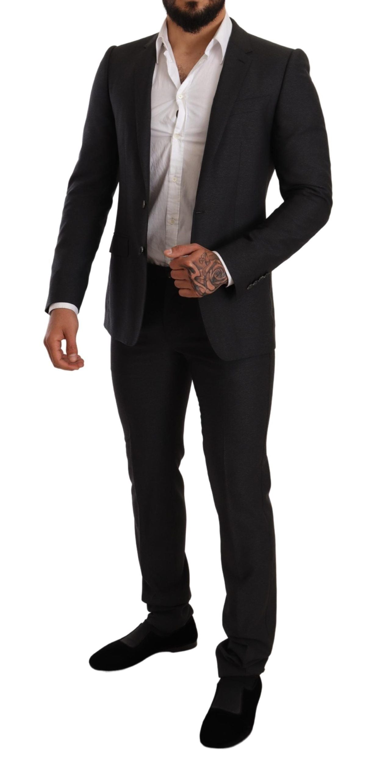 Dolce & Gabbana Grey Wool MARTINI Slim Fit Set Suit-8