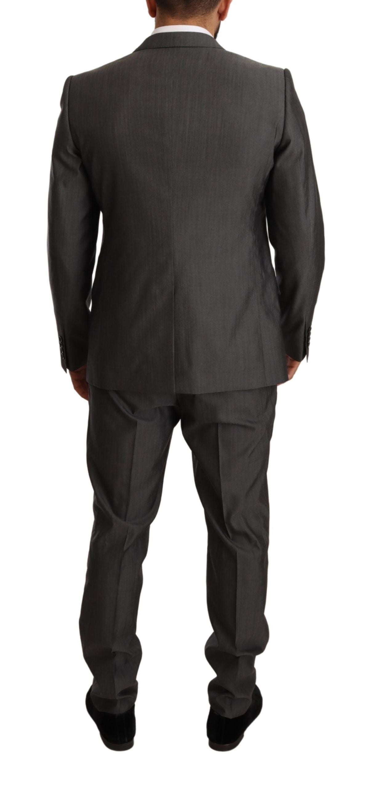 Dolce & Gabbana Grey Metallic MARTINI Slim Fit Set Suit-2