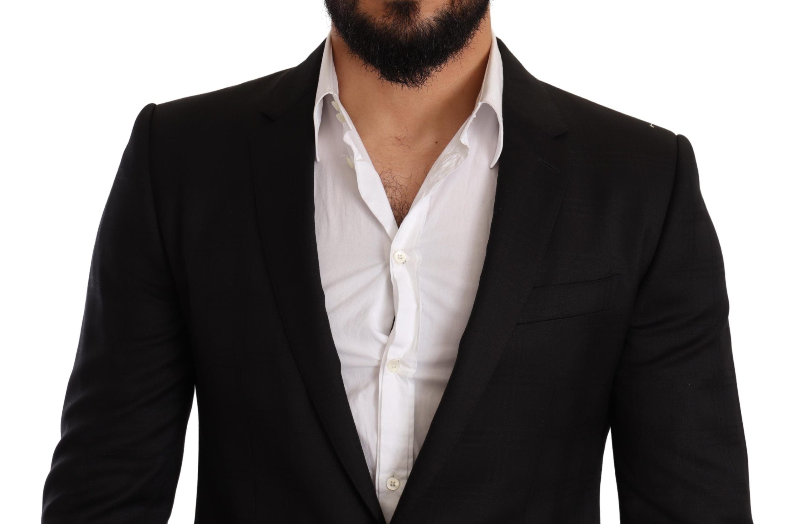 Traje de cuadros negros Dolce & Gabbana MARTINI SLIM FIT de 2 piezas-3