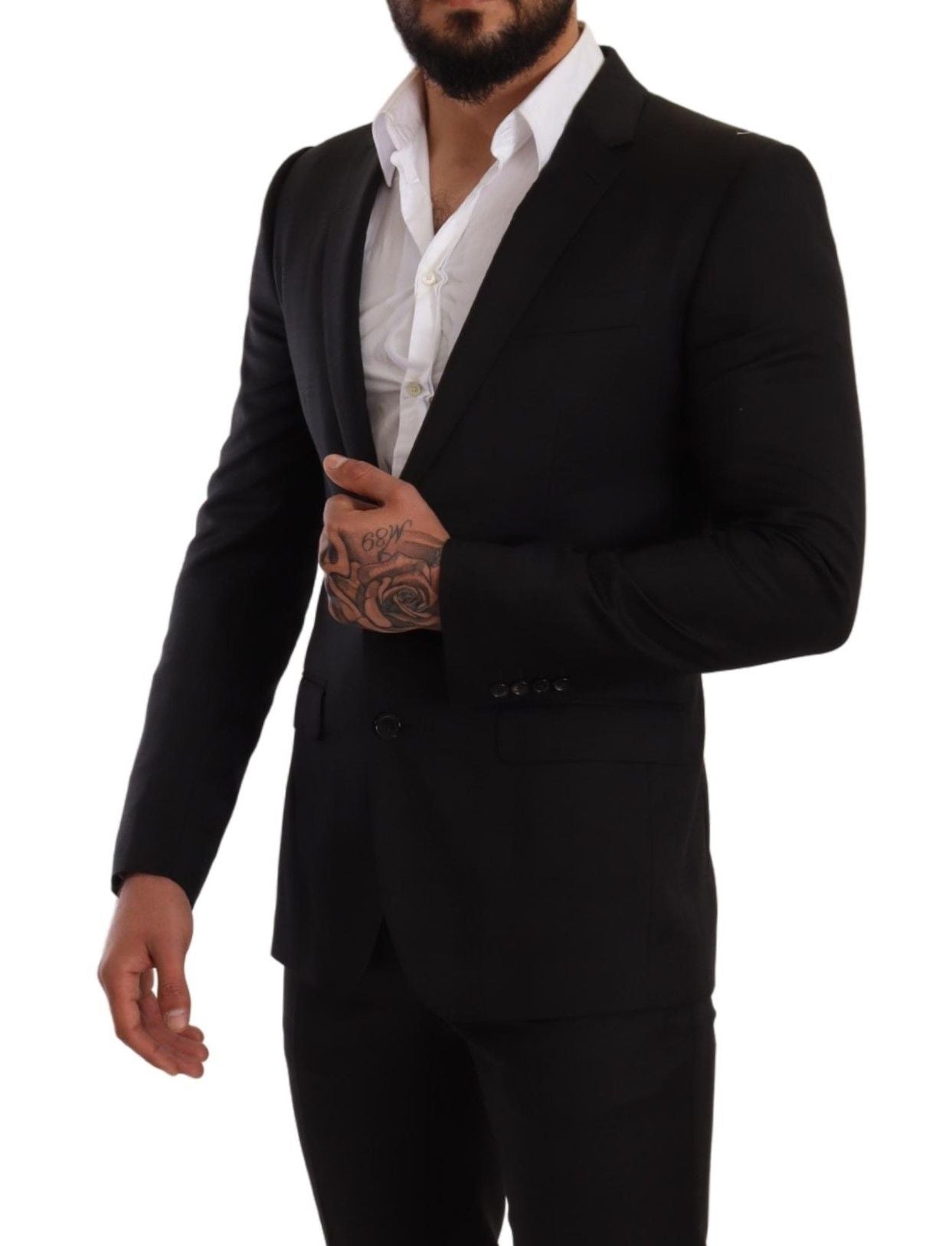 Traje de cuadros negros Dolce & Gabbana MARTINI SLIM FIT de 2 piezas-4