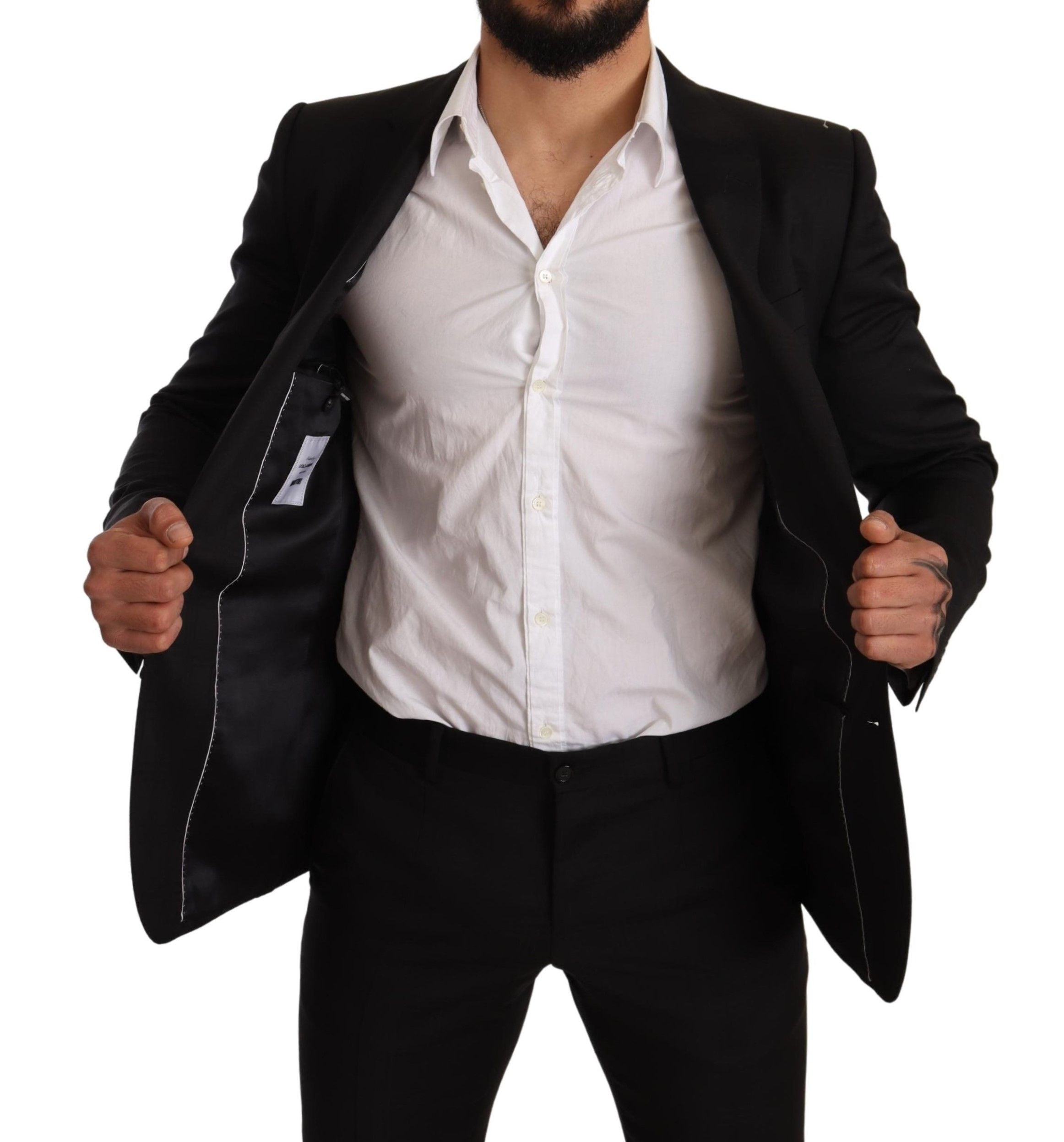 Traje de cuadros negros Dolce & Gabbana MARTINI SLIM FIT de 2 piezas-5