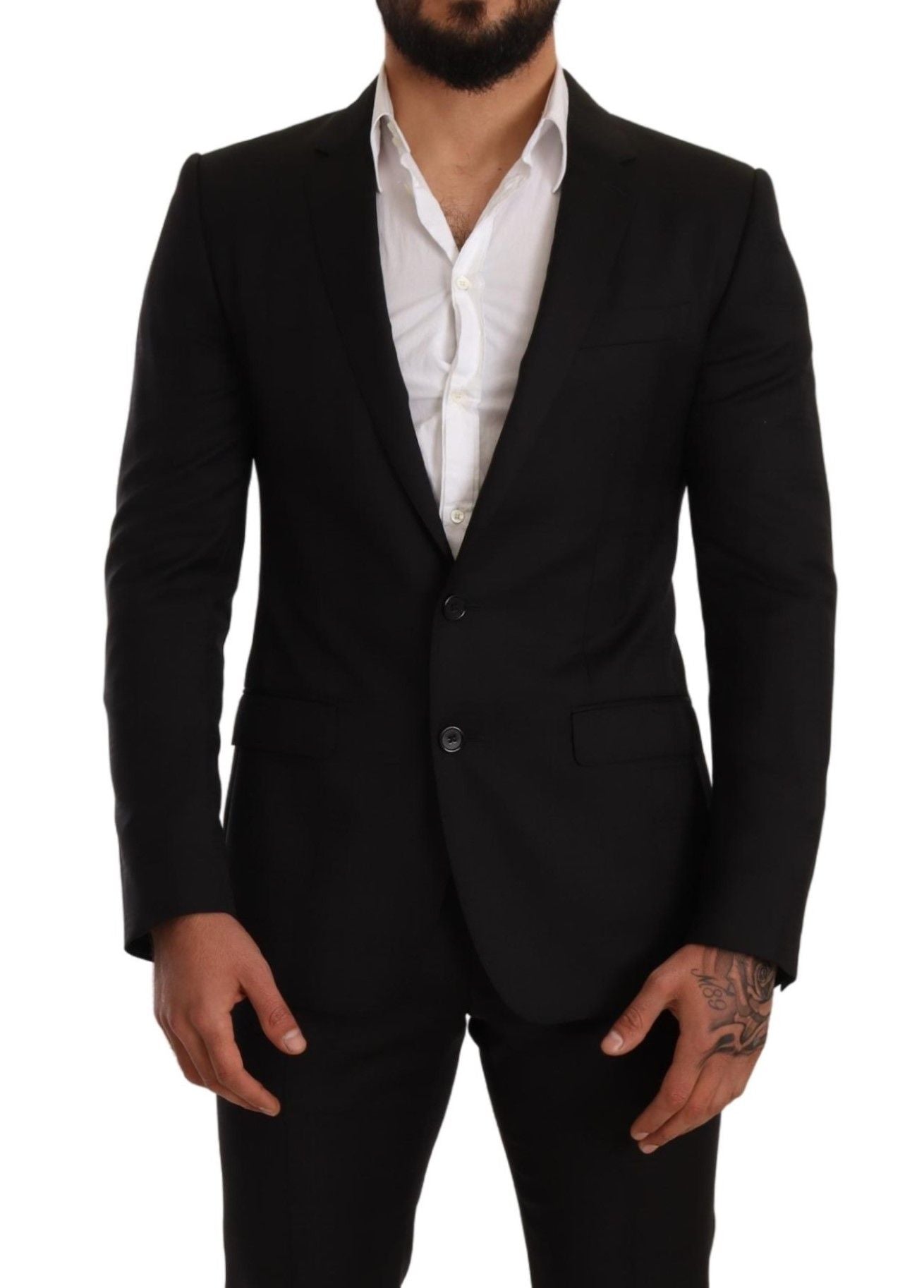 Dolce & Gabbana Black Check Suit MARTINI SLIM FIT 2-Piece Set