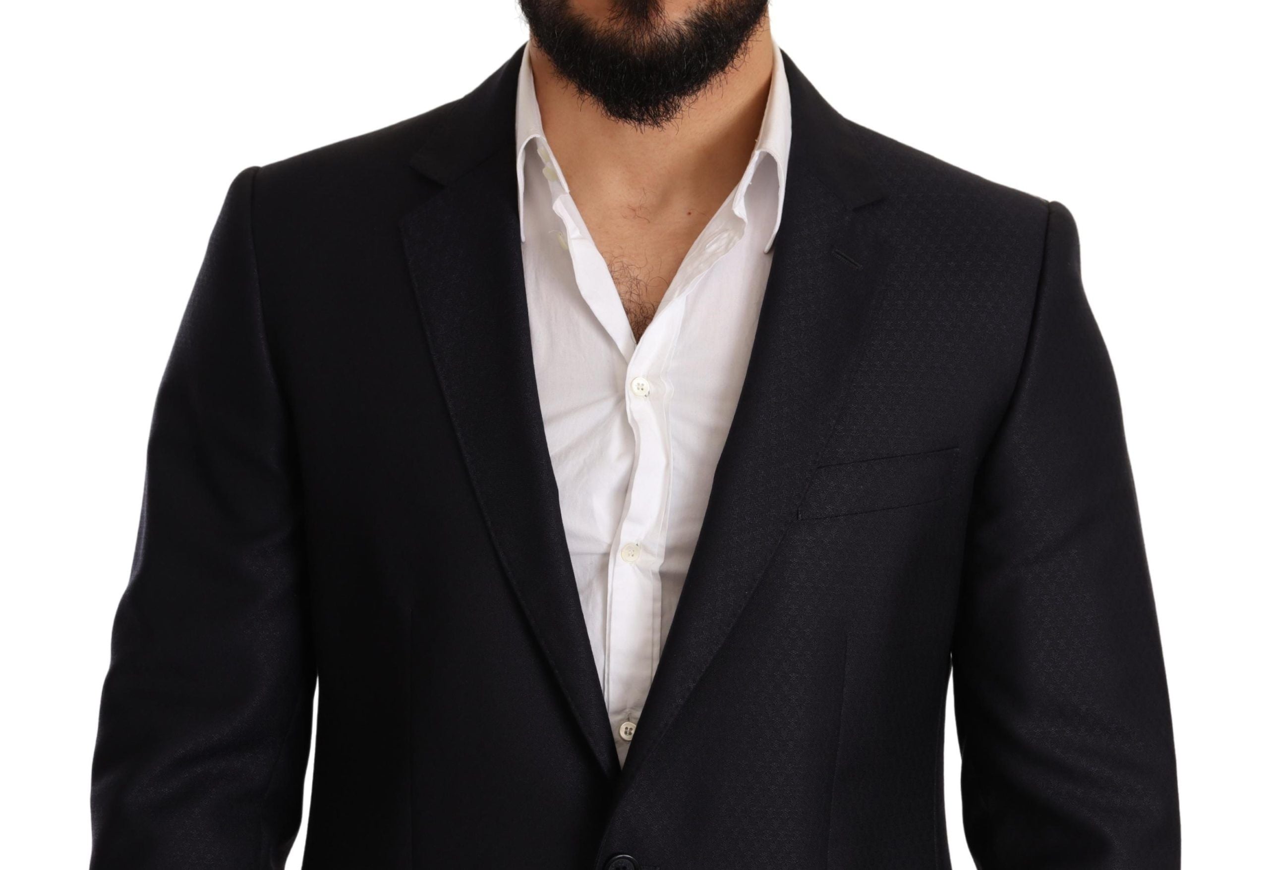 Traje de dos piezas MARTINI SLIM FIT con estampado azul de Dolce & Gabbana-3