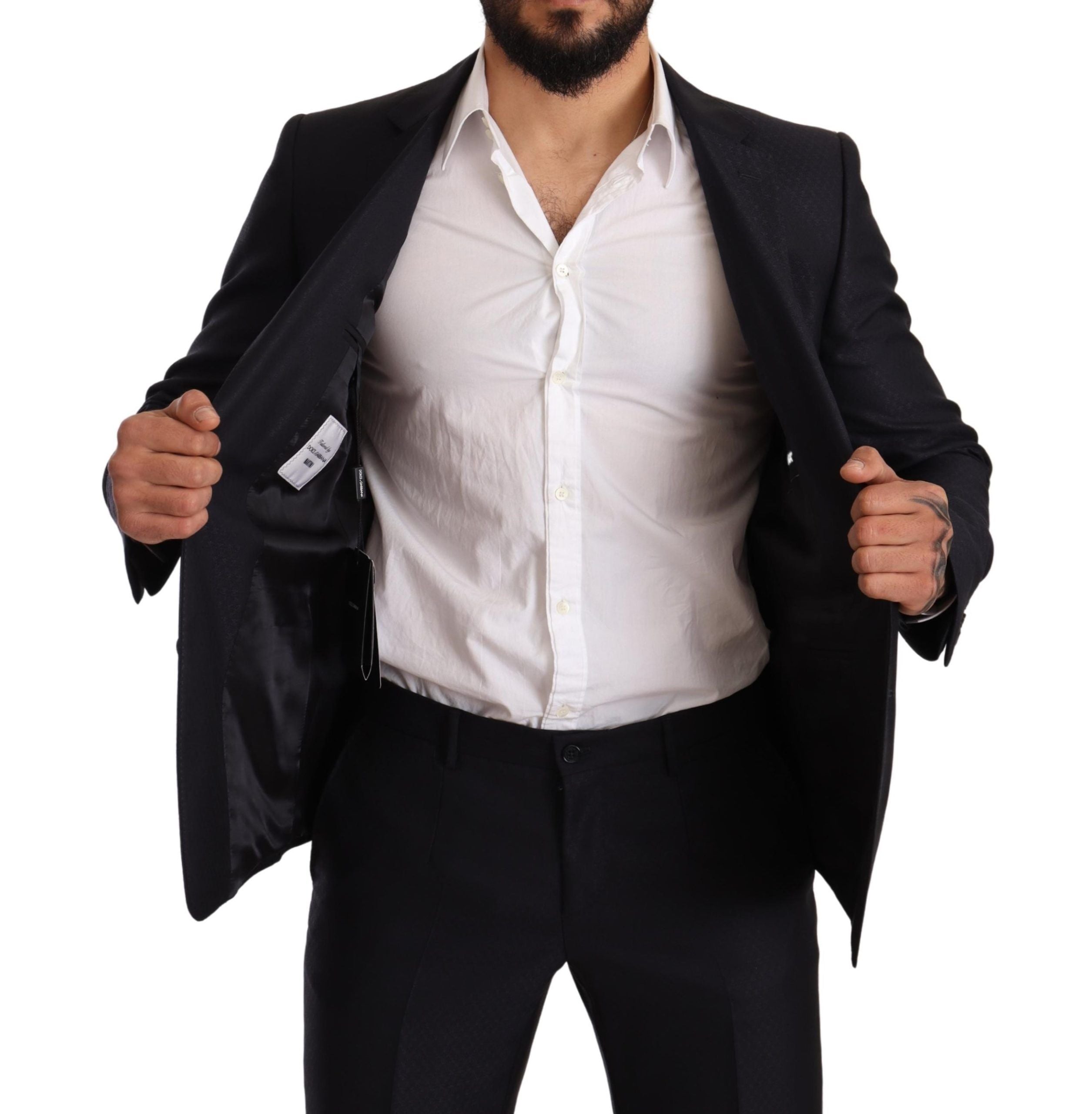 Traje de dos piezas MARTINI SLIM FIT con estampado azul de Dolce & Gabbana-5