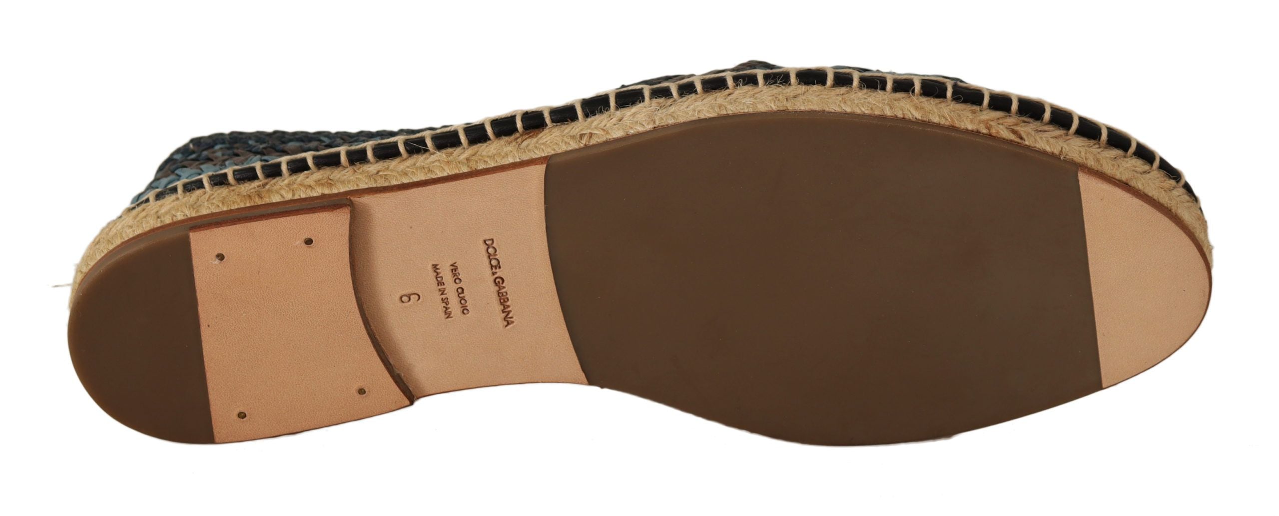 Dolce & Gabbana Blue Gray Slip On Buffalo Espadrille Shoes-3