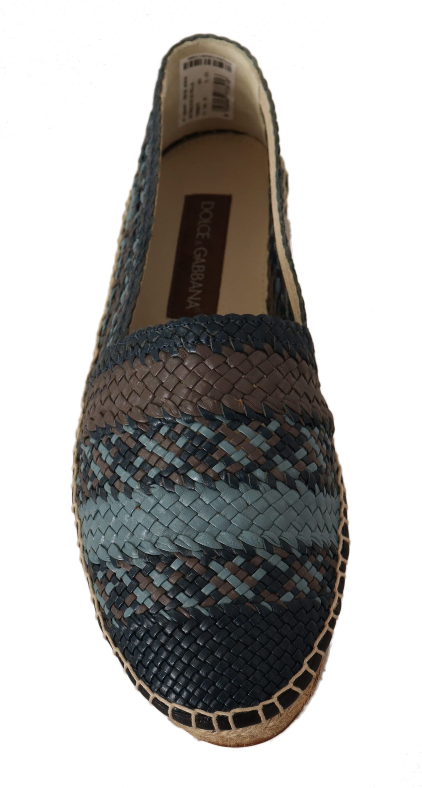 Dolce & Gabbana Blue Gray Slip On Buffalo Espadrille Shoes-4
