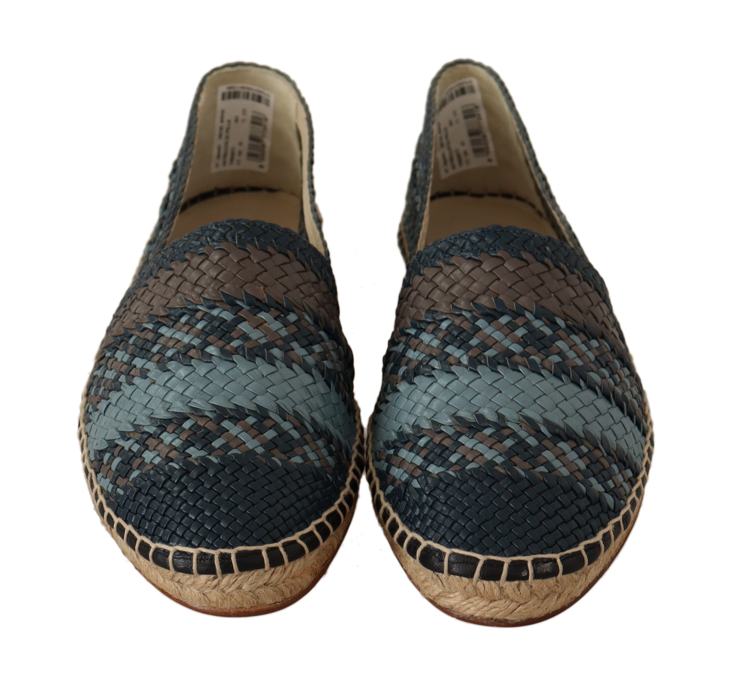 Dolce & Gabbana Blue Gray Slip On Buffalo Espadrille Shoes-5