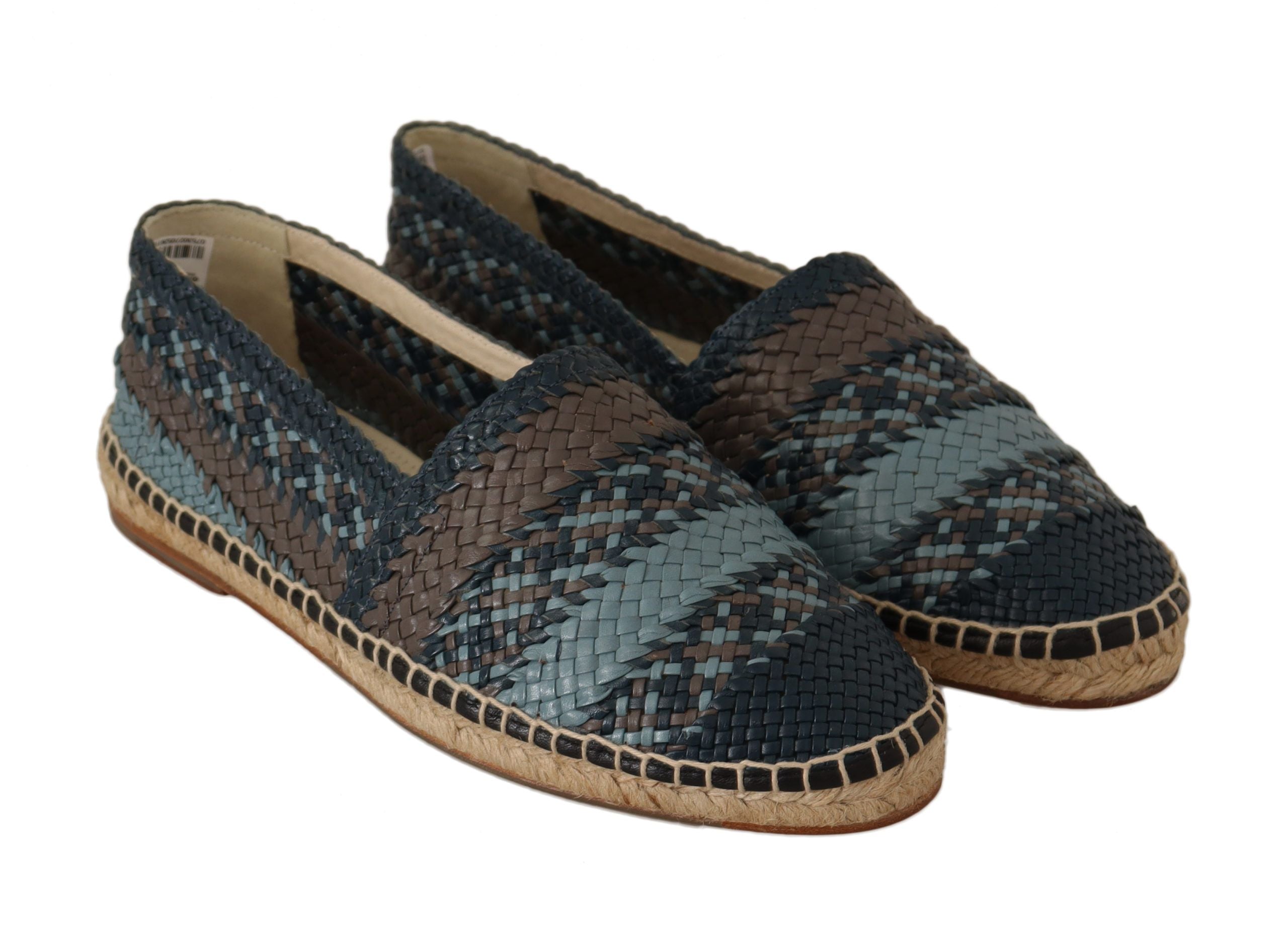 Dolce & Gabbana Blue Gray Slip On Buffalo Espadrille Shoes-6