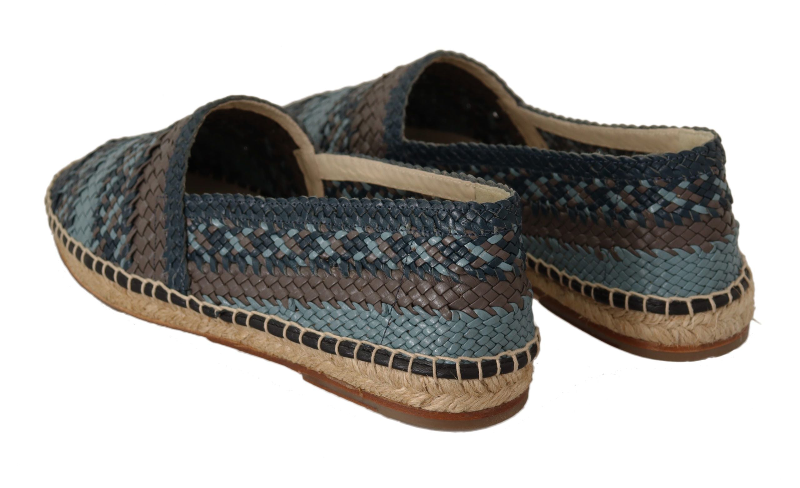 Dolce & Gabbana Blue Gray Slip On Buffalo Espadrille Shoes-7