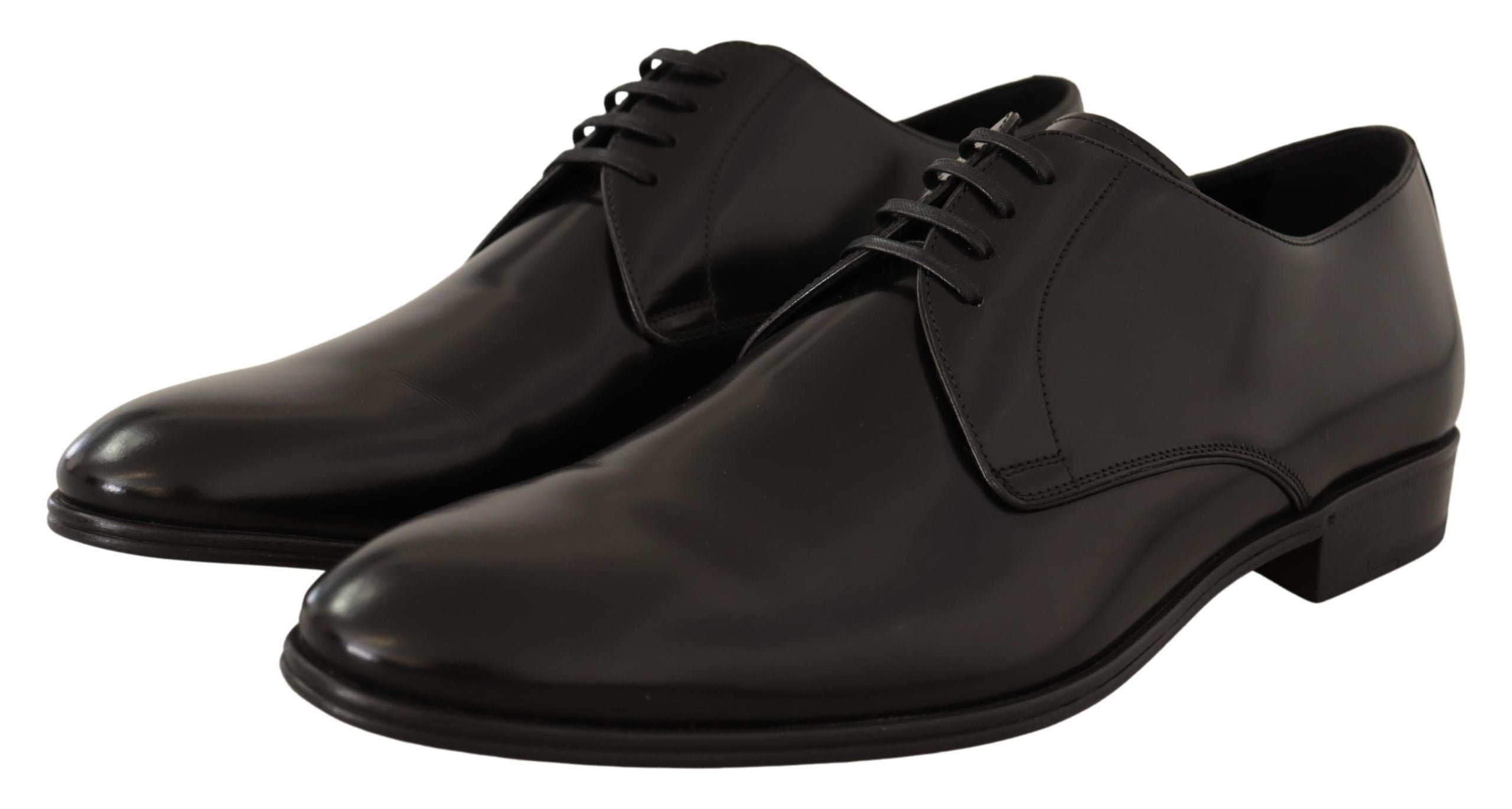 Dolce & Gabbana Black Leather Lace-up Shoes Men's Dress Derby Shoes-2