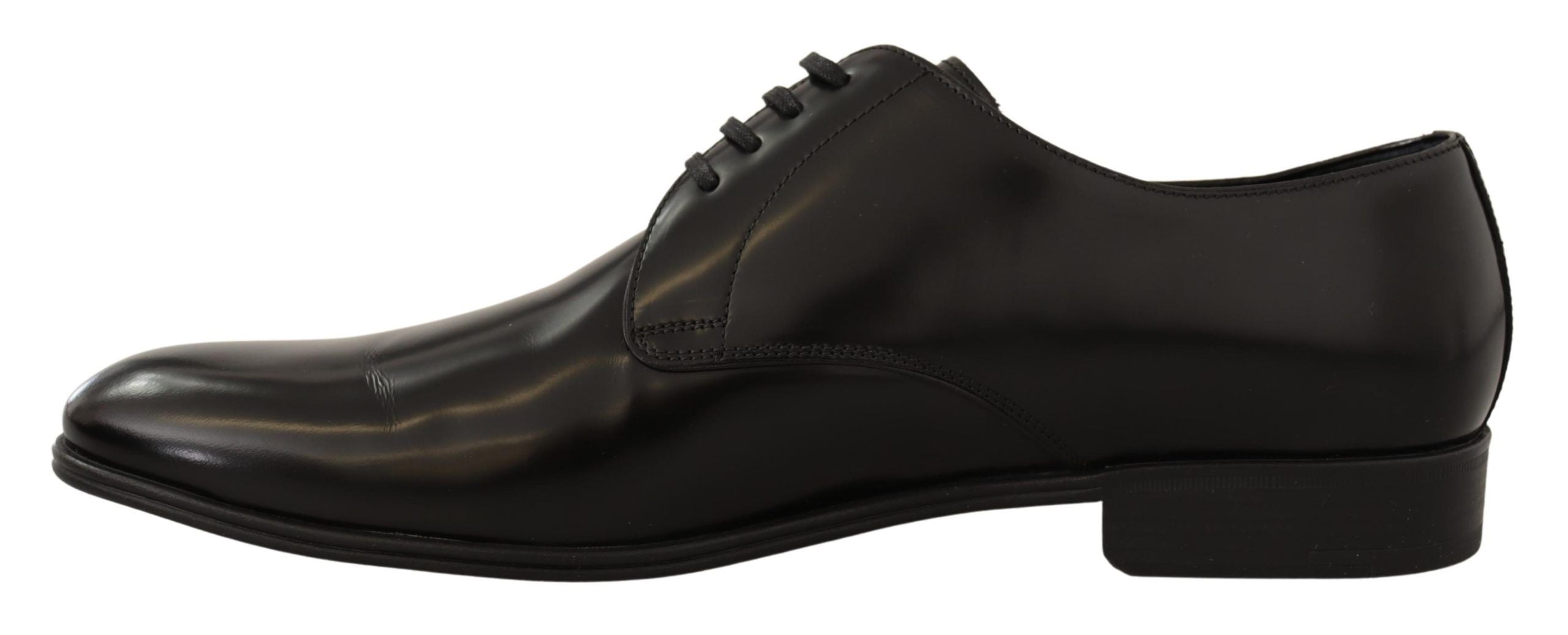 Dolce & Gabbana Black Leather Lace-up Shoes Men's Dress Derby Shoes-4