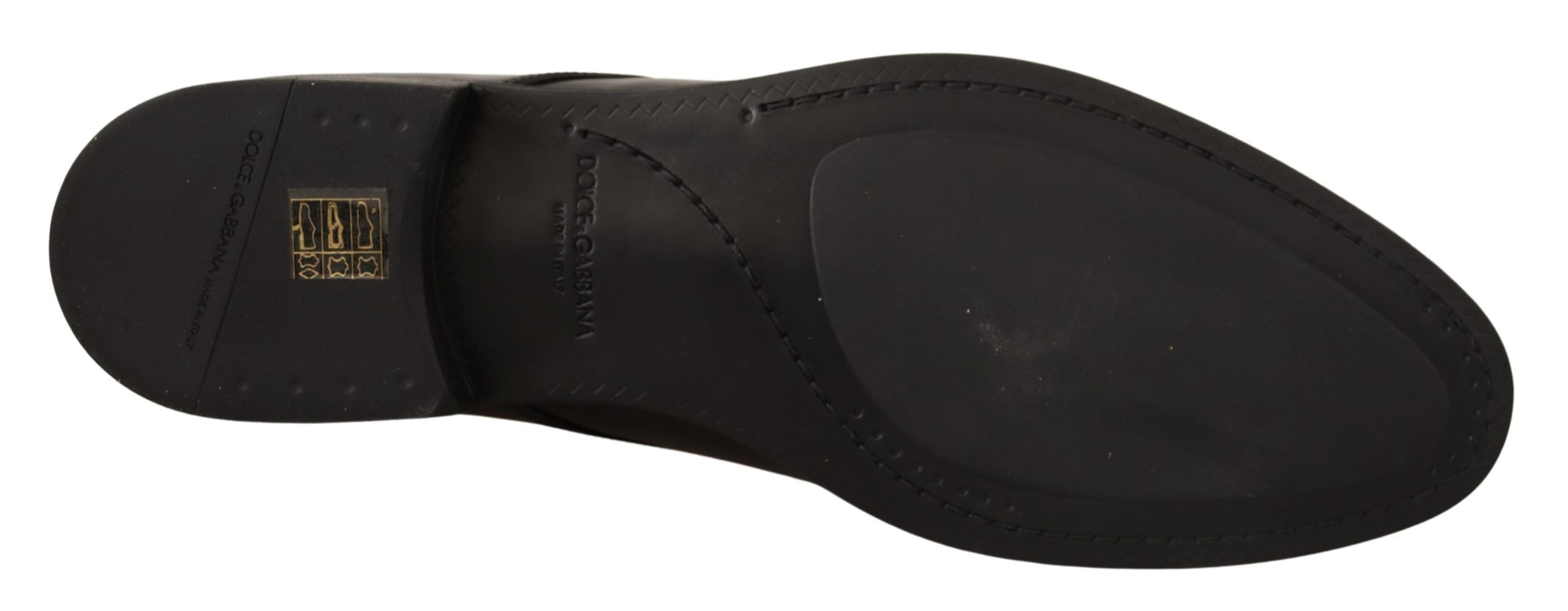 Dolce & Gabbana Black Leather Lace-up Shoes Men's Dress Derby Shoes-5