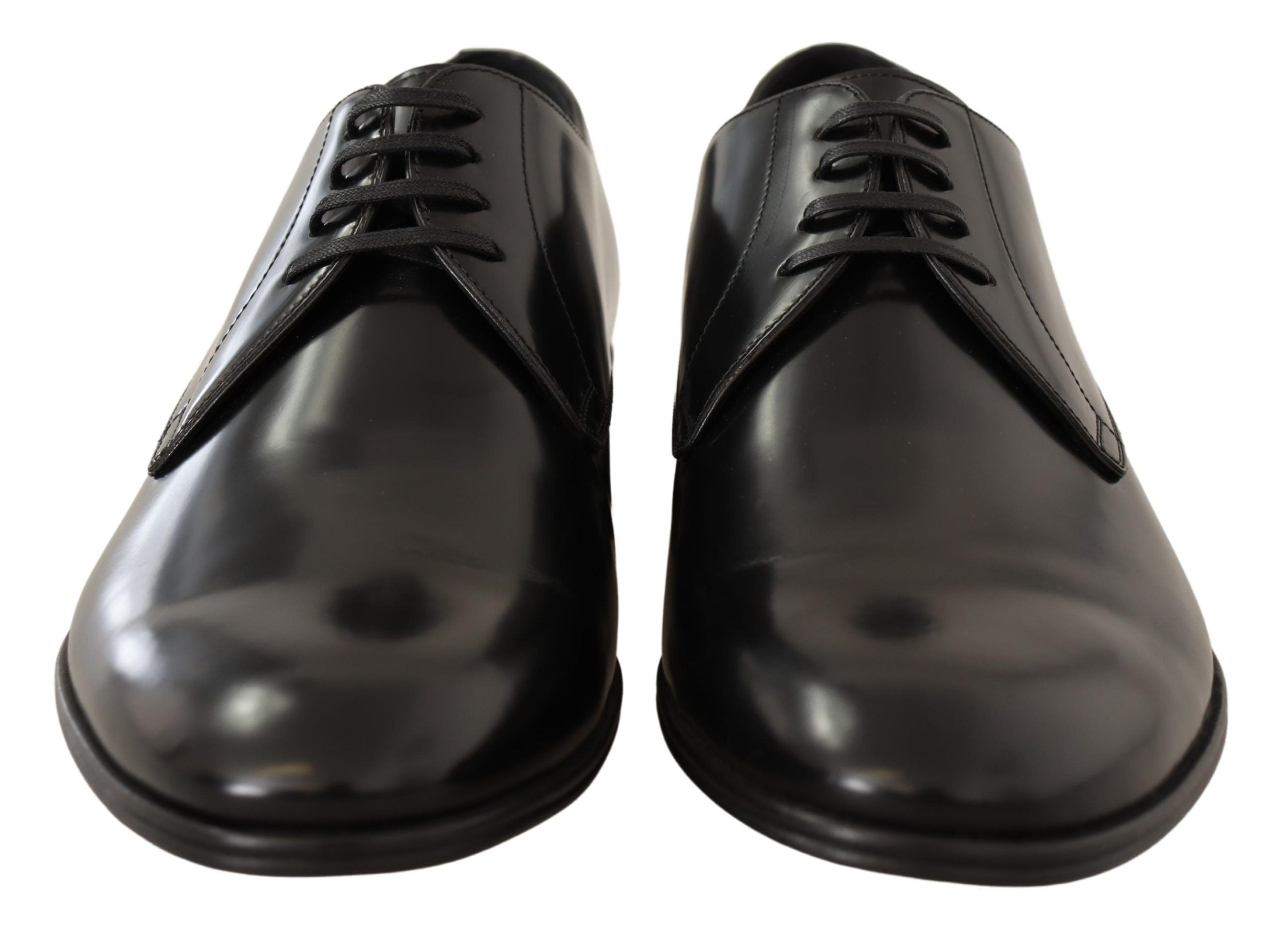 Dolce & Gabbana Black Leather Lace-up Shoes Men's Dress Derby Shoes-7