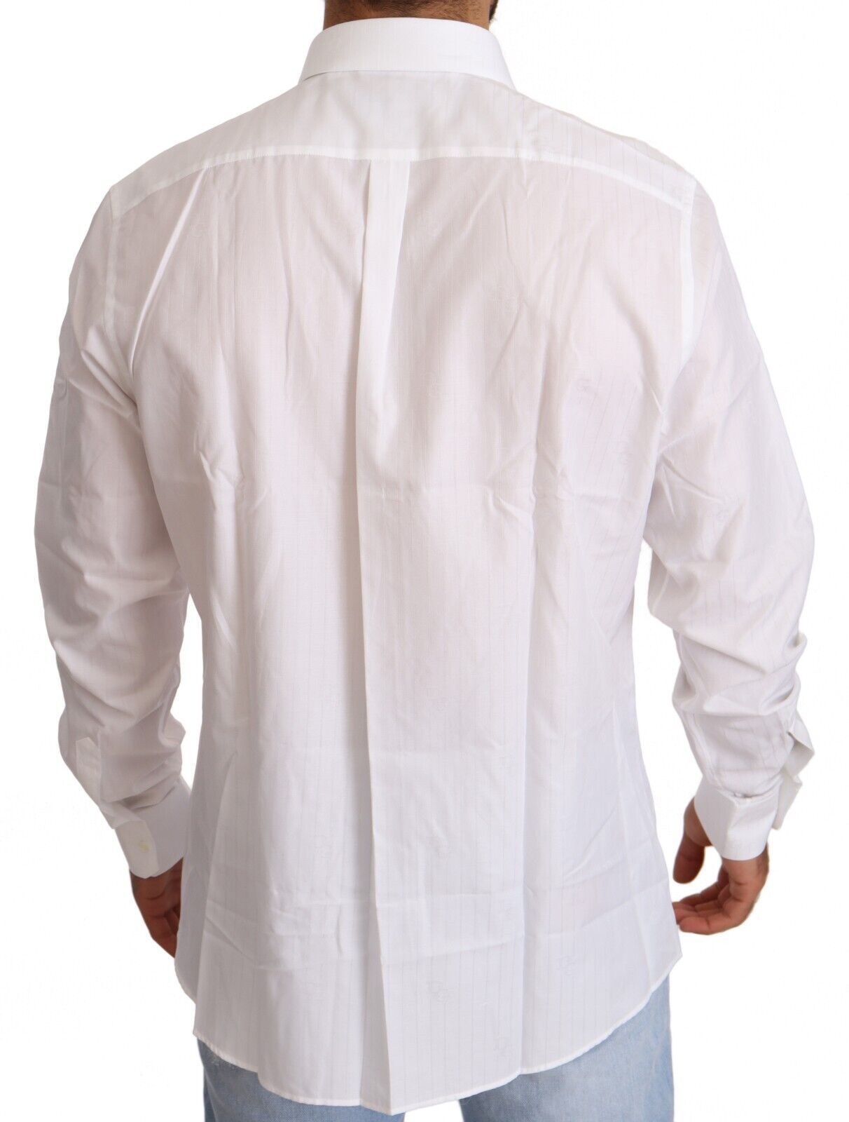 Dolce & Gabbana White Cotton Shirt MARTINI Slim Fit Men's-3