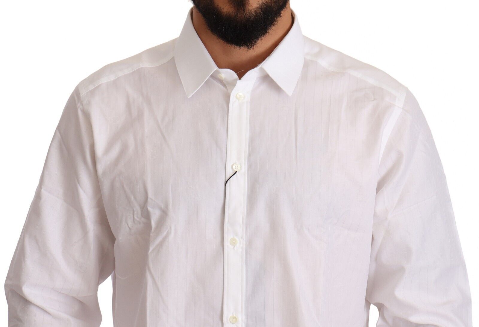 Dolce & Gabbana White Cotton Shirt MARTINI Slim Fit Men's-4
