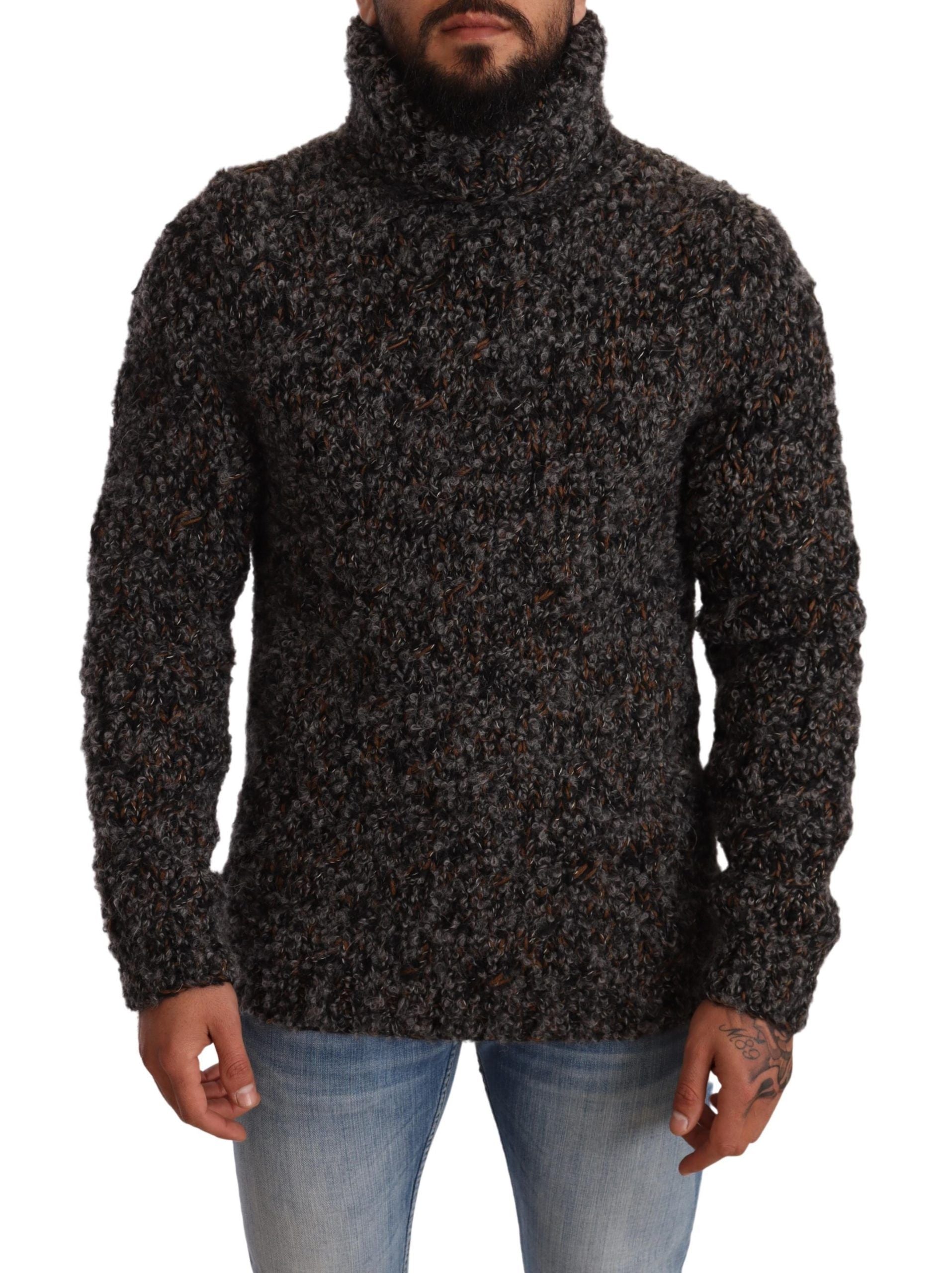 Dolce & Gabbana Grey Wool Blend Turtleneck Sweater