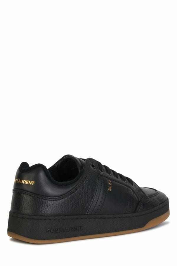 Saint Laurent Elegant black low-top leather sneakers-3