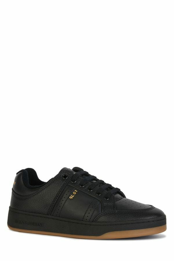 Saint Laurent Elegant black low-top leather sneakers-2