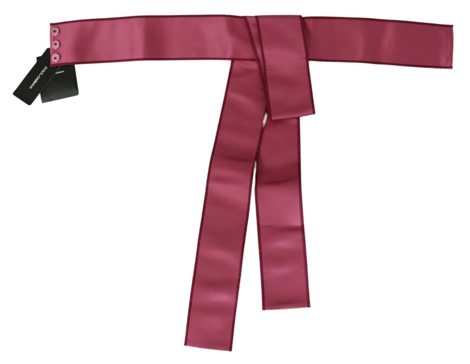 Dolce & Gabbana Pinker breiter Taillengürtel aus 100% Seide mit 3-Knopf-Verschluss-4