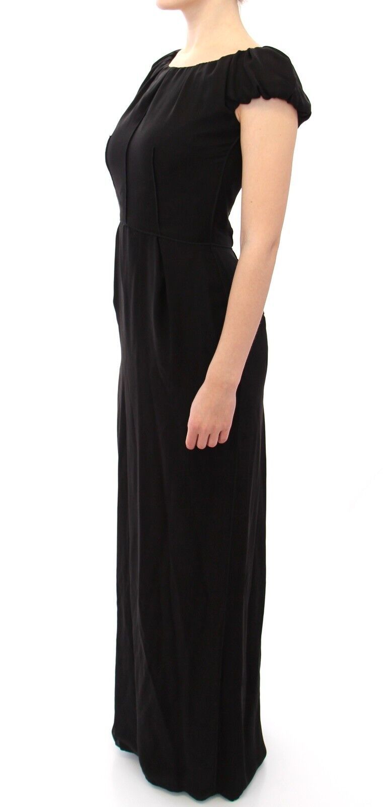 Dolce & Gabbana Black Silk Short Sleeve Maxi Dress IT Dress-2