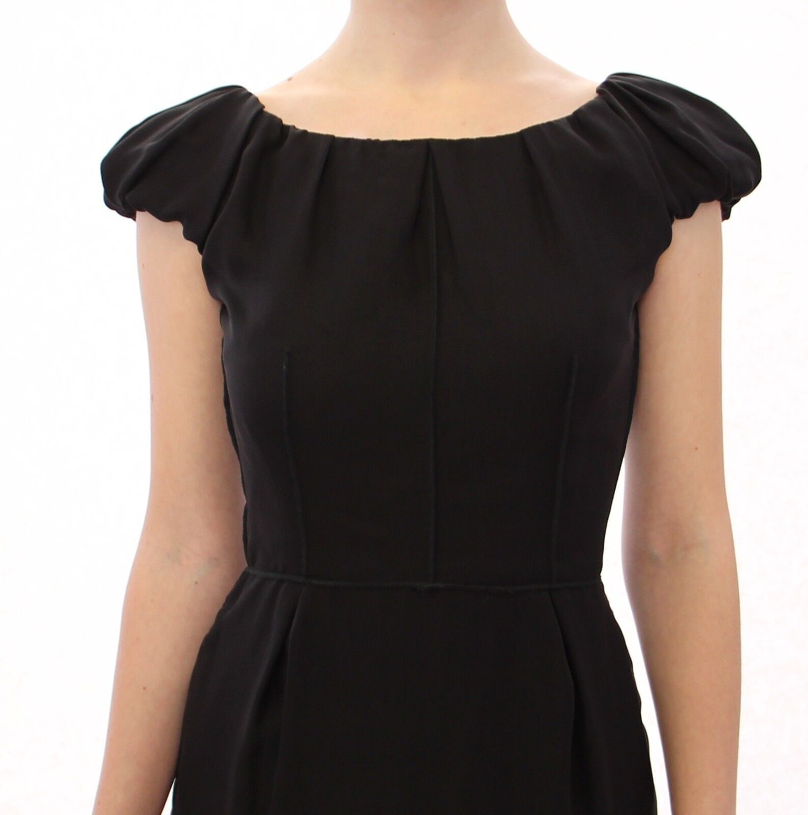 Dolce & Gabbana Black Silk Short Sleeve Maxi Dress IT Dress-4