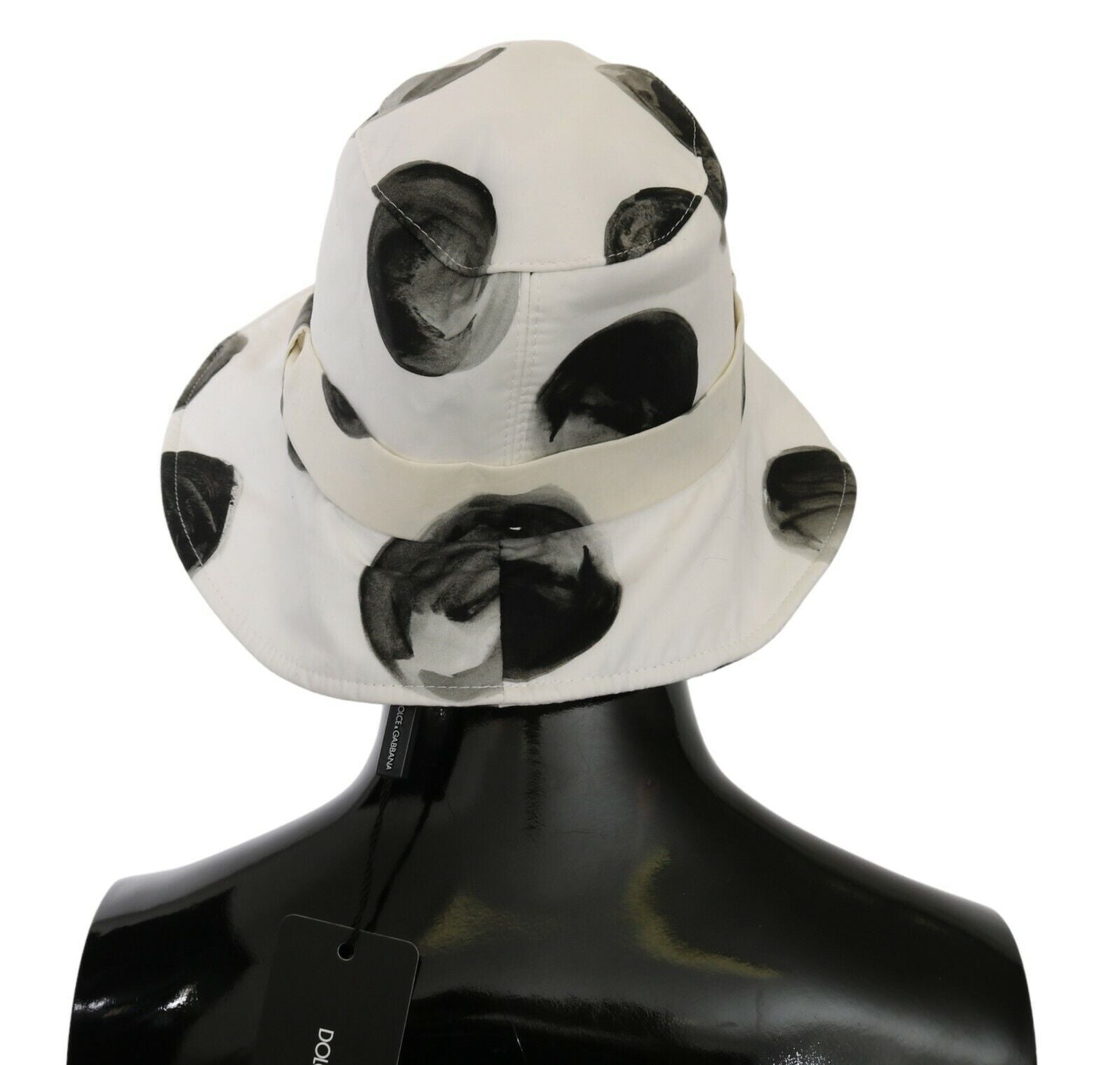 Dolce & Gabbana White Cotton Bucket Hat with Polka Dot Pattern-3